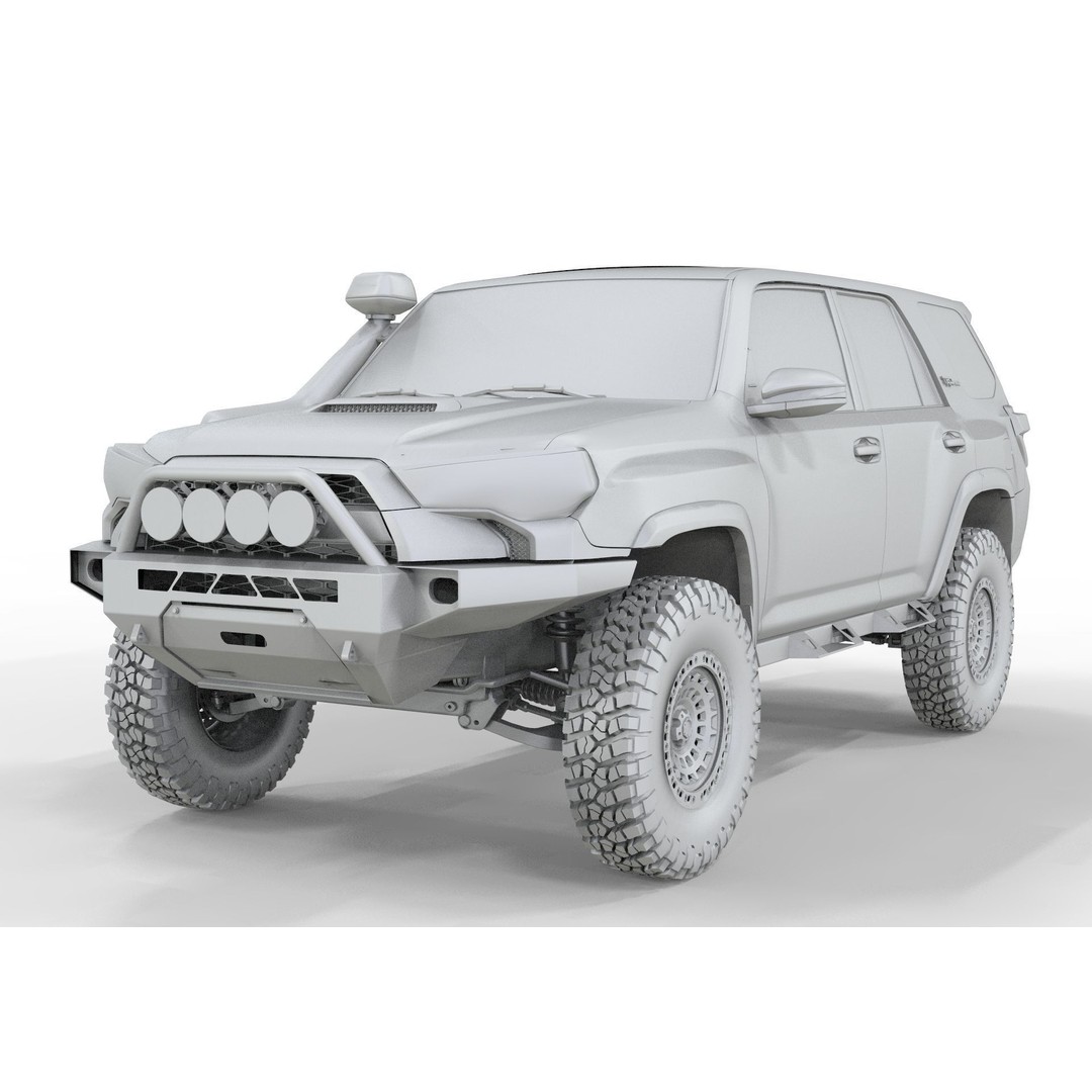 Toyota 4Runner 2020 White Edition 3D Model – High Poly Game Asset, OBJ, FBX, Blender - View 16