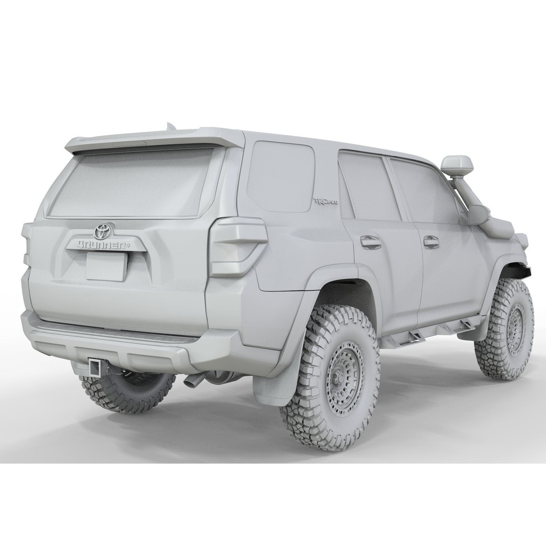 Toyota 4Runner 2020 White Edition 3D Model – High Poly Game Asset, OBJ, FBX, Blender - View 17