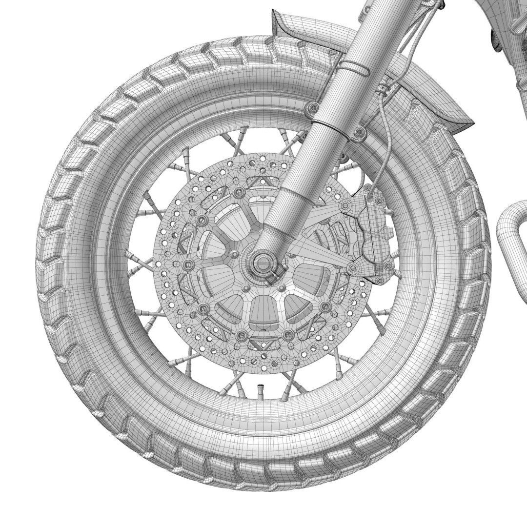 Cafe Racer R80 Motorcycle 3D Model – Vintage Style Game Asset, FBX