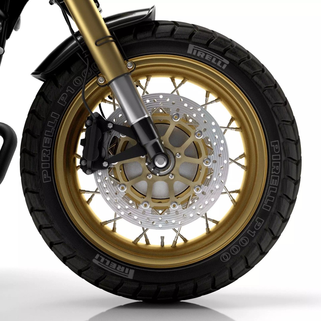 Cafe Racer R80 Motorcycle 3D Model – Vintage Style Game Asset, FBX - View 12