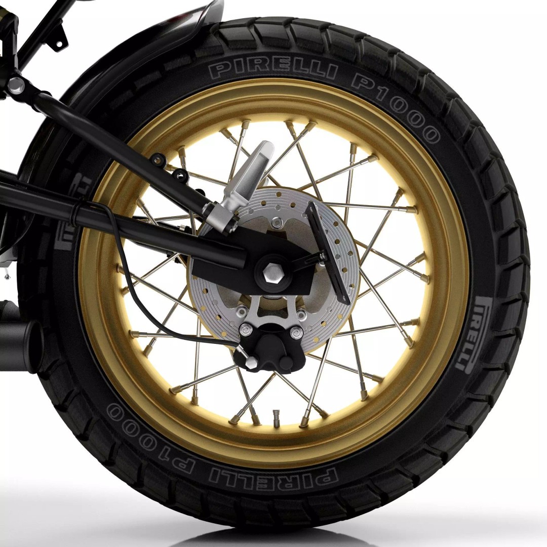 Cafe Racer R80 Motorcycle 3D Model – Vintage Style Game Asset, FBX - View 16
