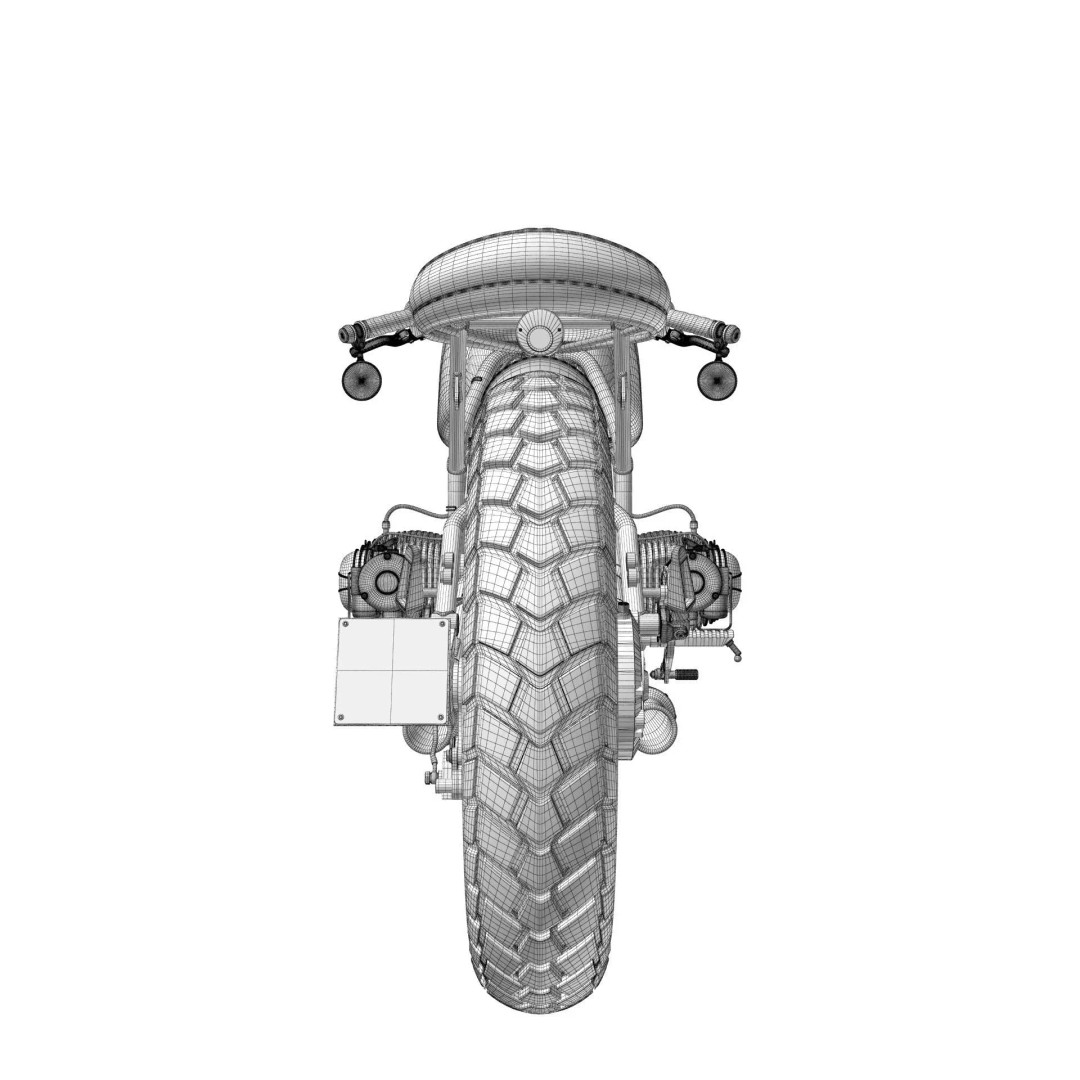 Cafe Racer R80 Motorcycle 3D Model – Vintage Style Game Asset, FBX - View 23