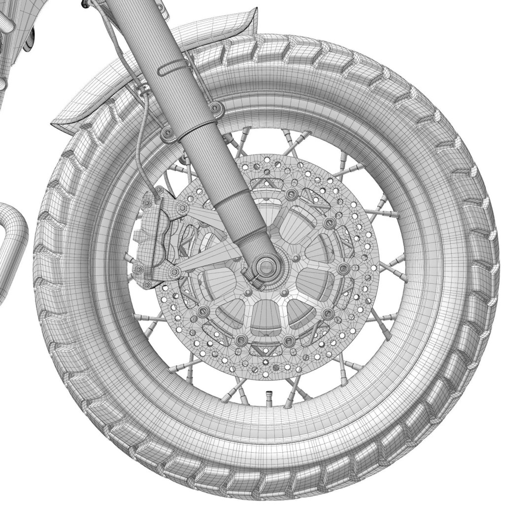 Cafe Racer R80 Motorcycle 3D Model – Vintage Style Game Asset, FBX - View 28