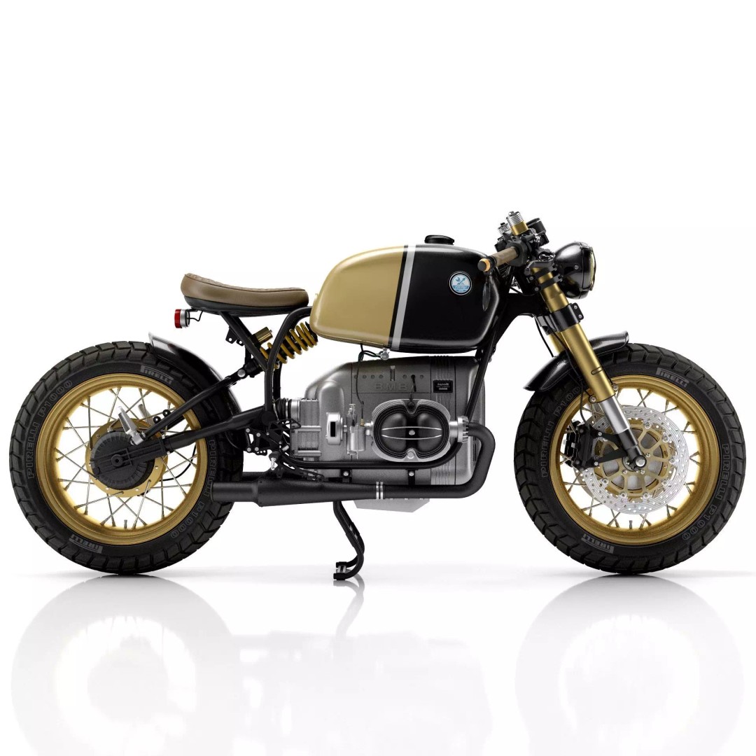 Cafe Racer R80 Motorcycle 3D Model – Vintage Style Game Asset, FBX - View 3