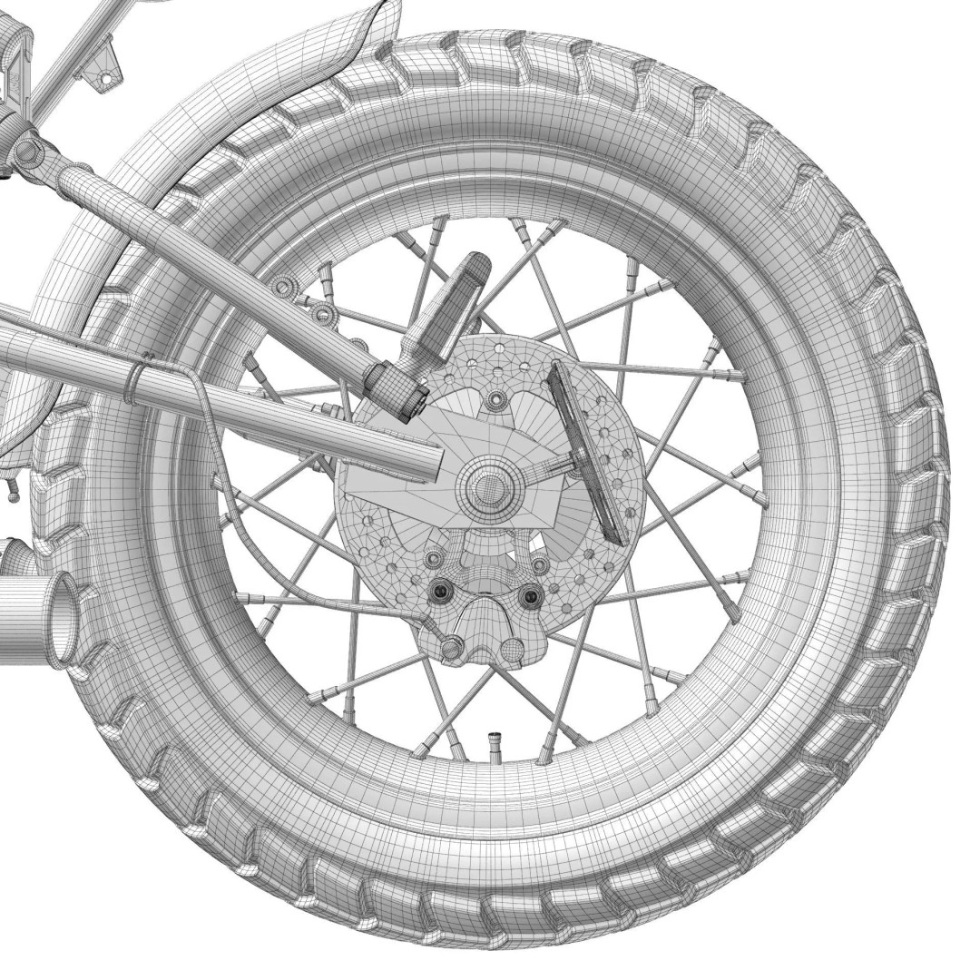 Cafe Racer R80 Motorcycle 3D Model – Vintage Style Game Asset, FBX - View 32