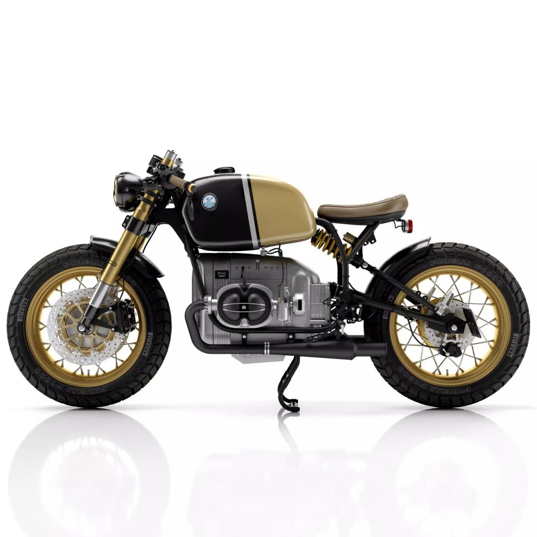 Cafe Racer R80 Motorcycle 3D Model – Vintage Style Game Asset, FBX - View 5