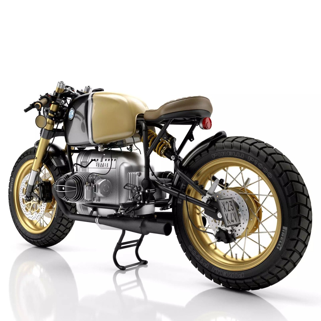 Cafe Racer R80 Motorcycle 3D Model – Vintage Style Game Asset, FBX - View 8