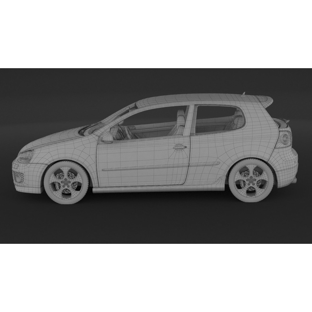 Volkswagen Golf GTI 3D Model – High Poly Game Asset, FBX, OBJ - View 10