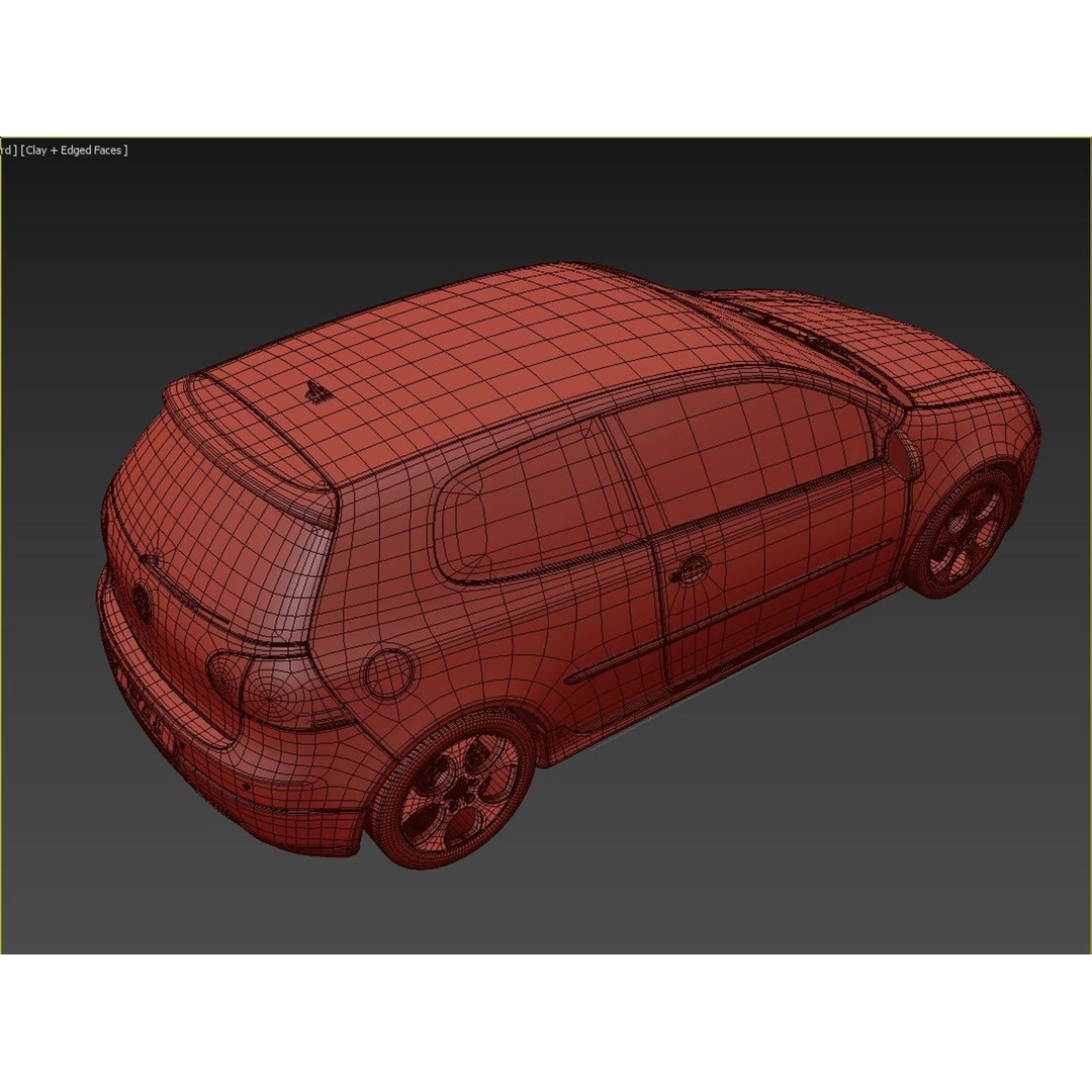 Volkswagen Golf GTI 3D Model – High Poly Game Asset, FBX, OBJ - View 11