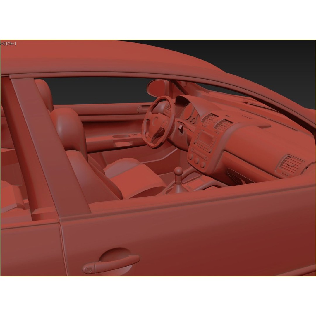 Volkswagen Golf GTI 3D Model – High Poly Game Asset, FBX, OBJ - View 12