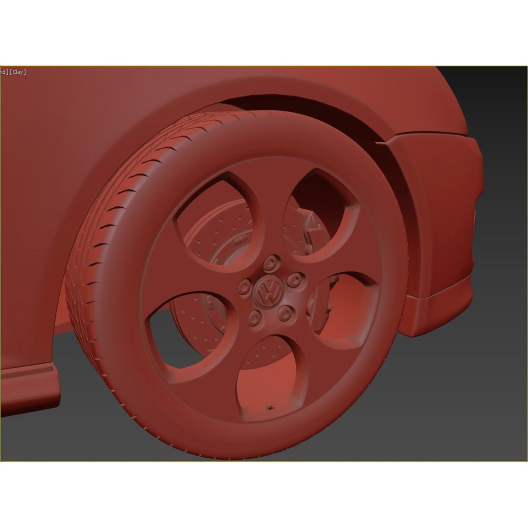 Volkswagen Golf GTI 3D Model – High Poly Game Asset, FBX, OBJ - View 13