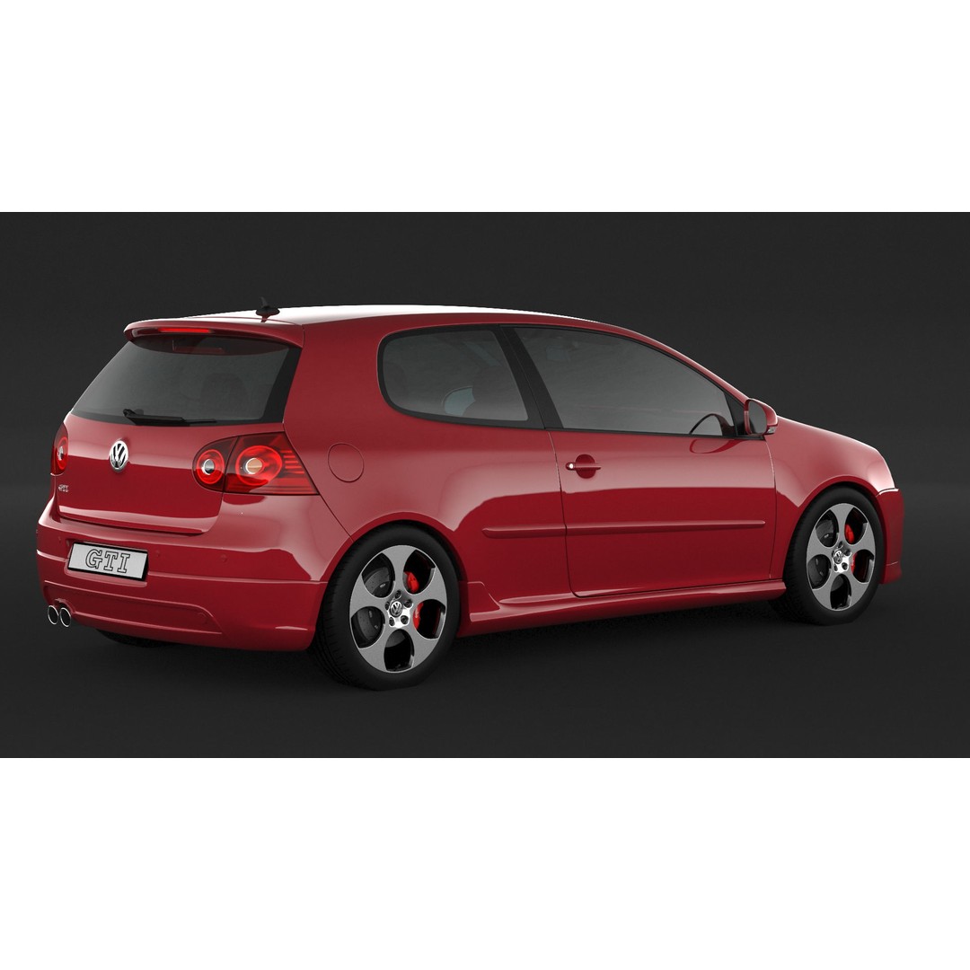 Volkswagen Golf GTI 3D Model – High Poly Game Asset, FBX, OBJ - View 3