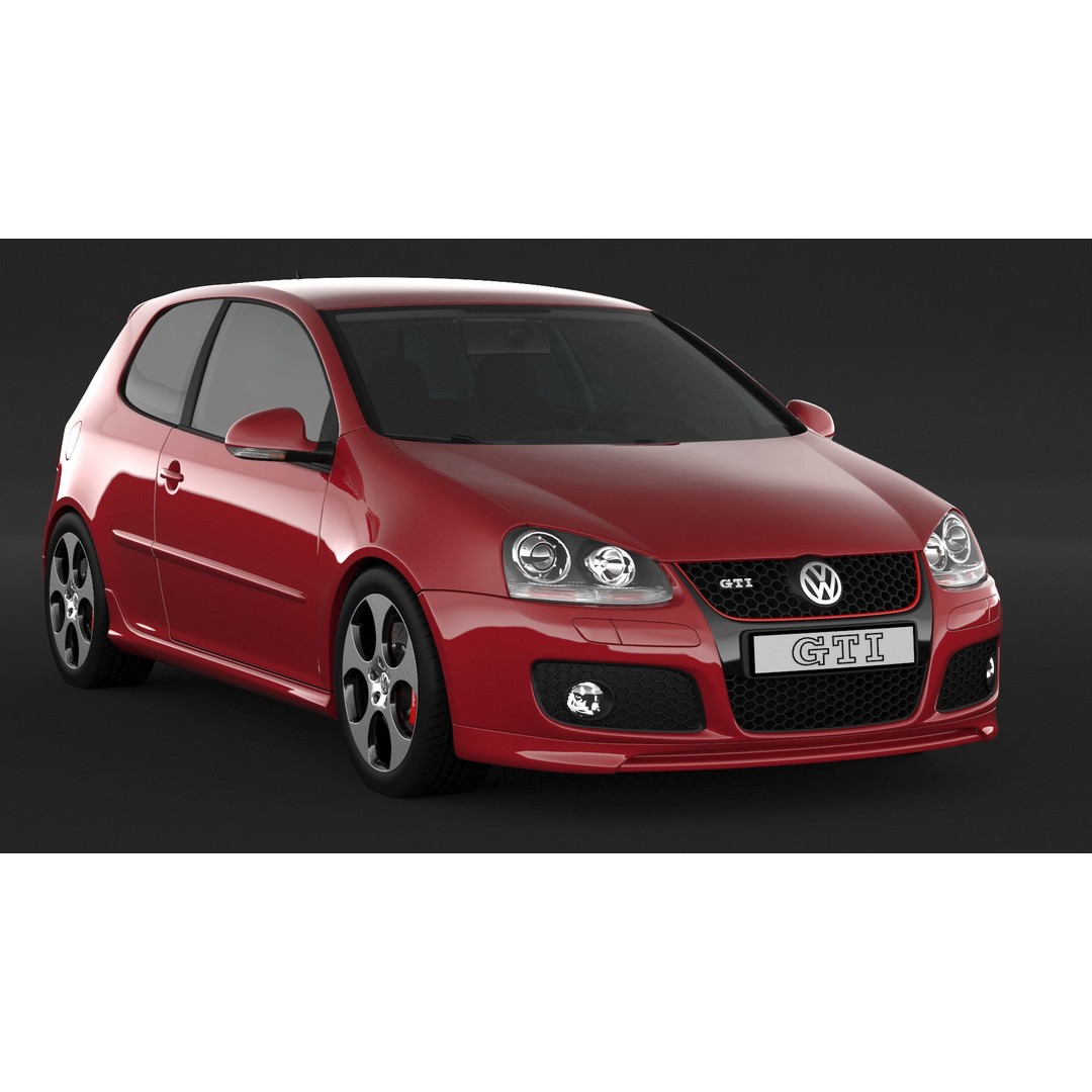 Volkswagen Golf GTI 3D Model – High Poly Game Asset, FBX, OBJ - View 4