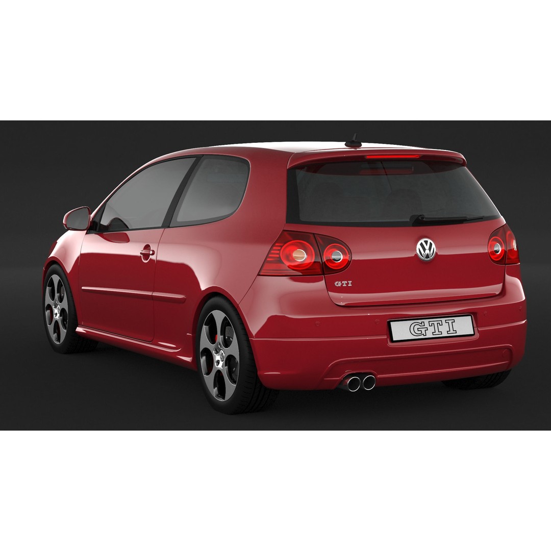 Volkswagen Golf GTI 3D Model – High Poly Game Asset, FBX, OBJ - View 5