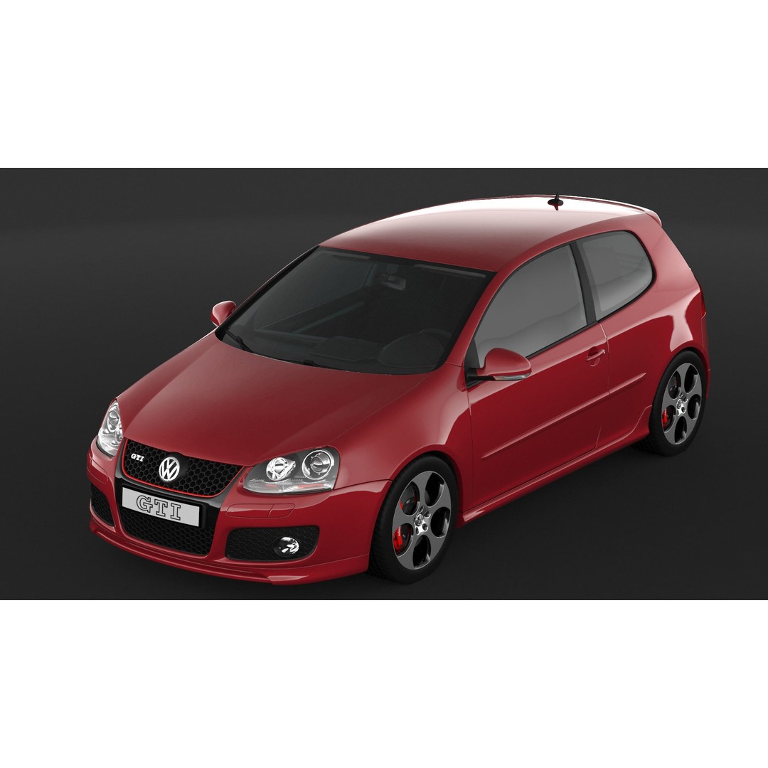 Volkswagen Golf GTI 3D Model – High Poly Game Asset, FBX, OBJ - View 7