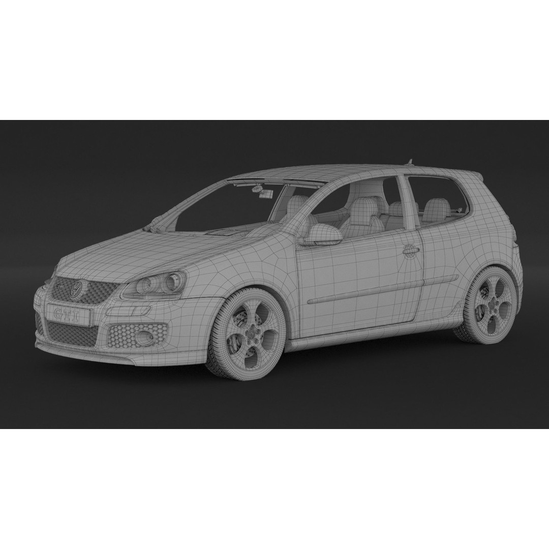 Volkswagen Golf GTI 3D Model – High Poly Game Asset, FBX, OBJ - View 8