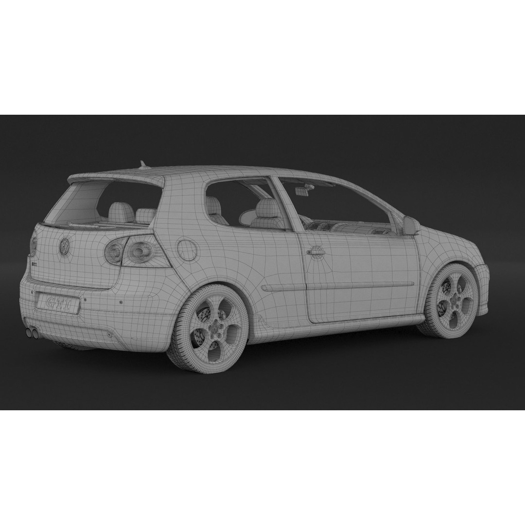 Volkswagen Golf GTI 3D Model – High Poly Game Asset, FBX, OBJ - View 9