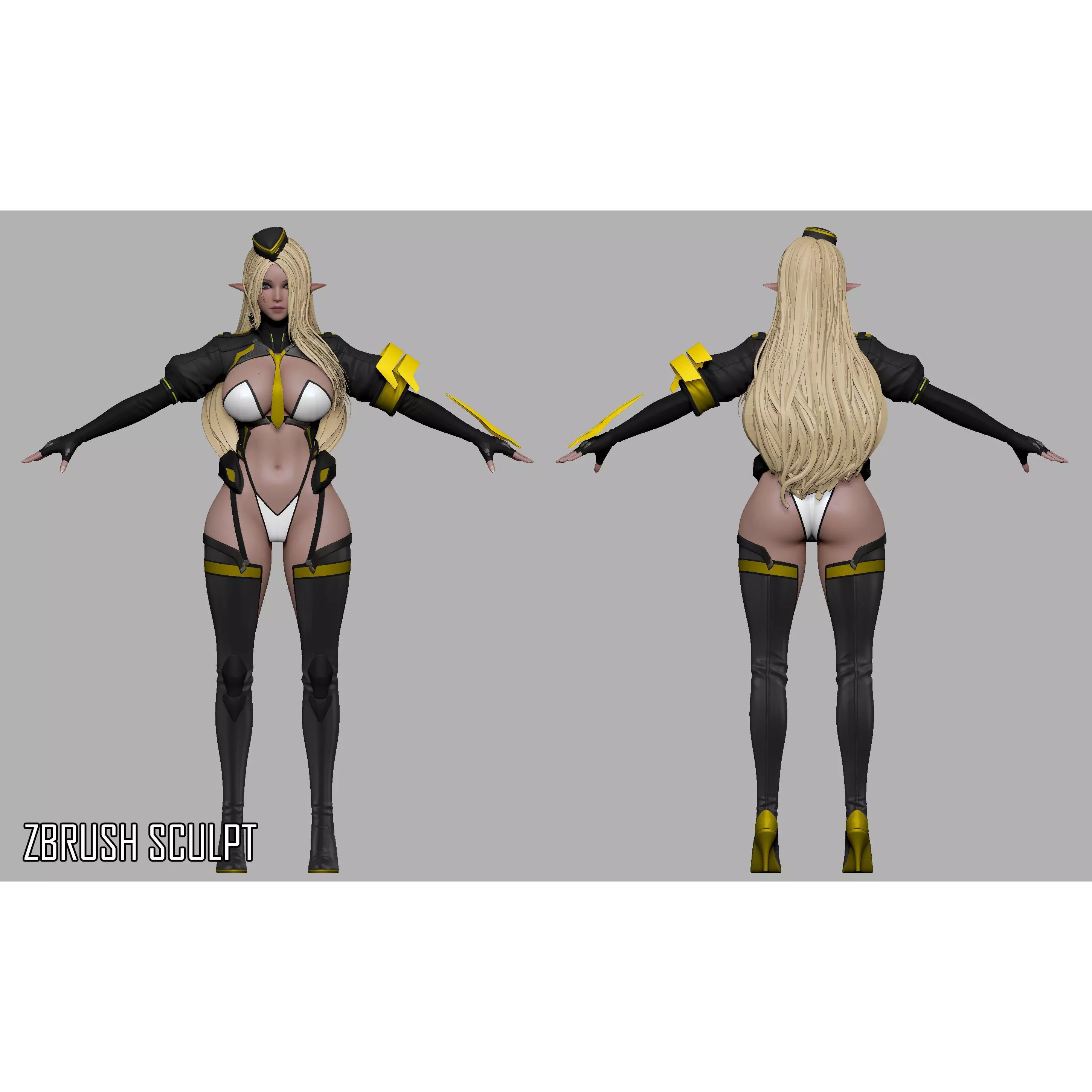 Cyberpunk Elf - Low-Poly Game-Ready 3D Model