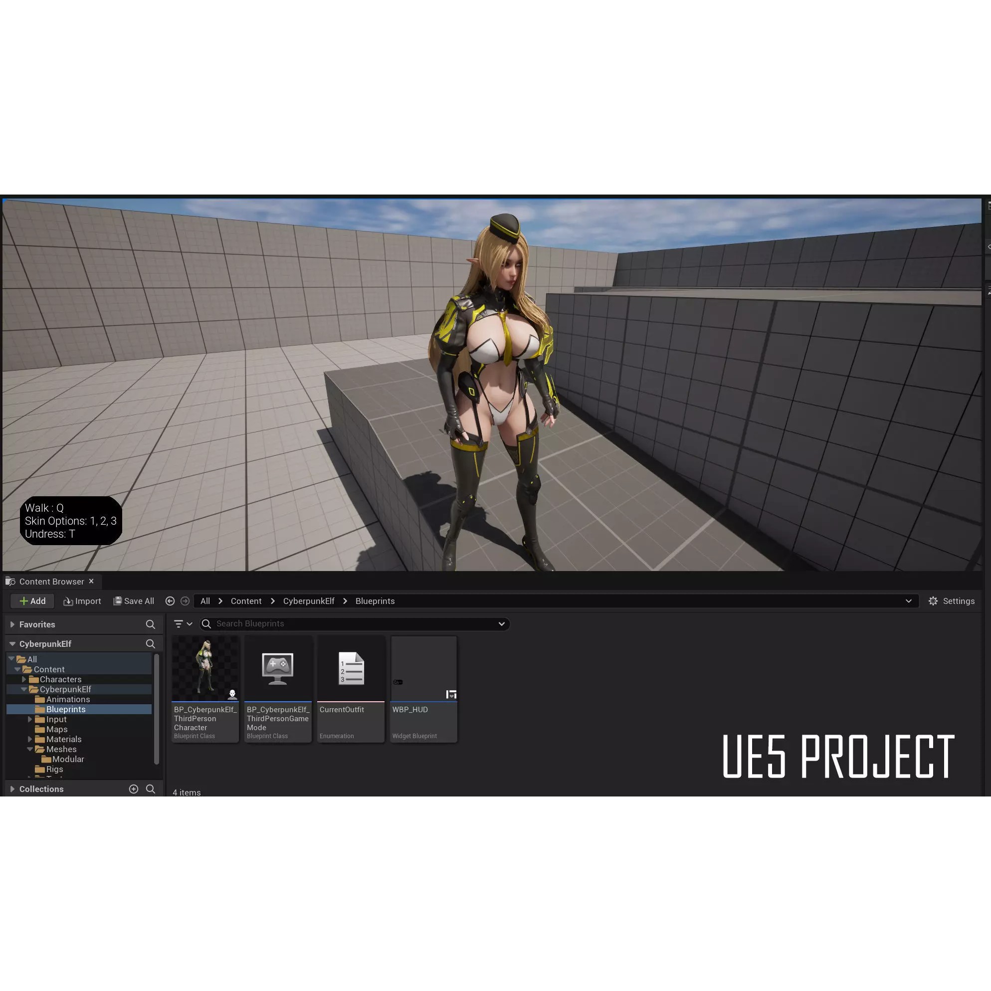 Cyberpunk Elf - Low-Poly Game-Ready 3D Model - View 11