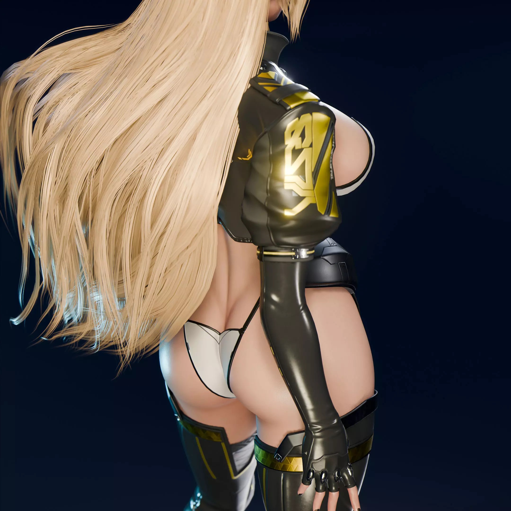 Cyberpunk Elf - Low-Poly Game-Ready 3D Model - View 13