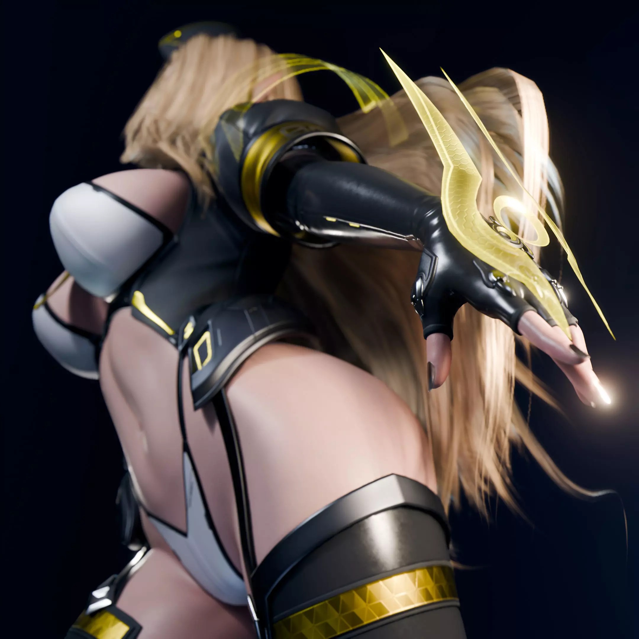 Cyberpunk Elf - Low-Poly Game-Ready 3D Model - View 15