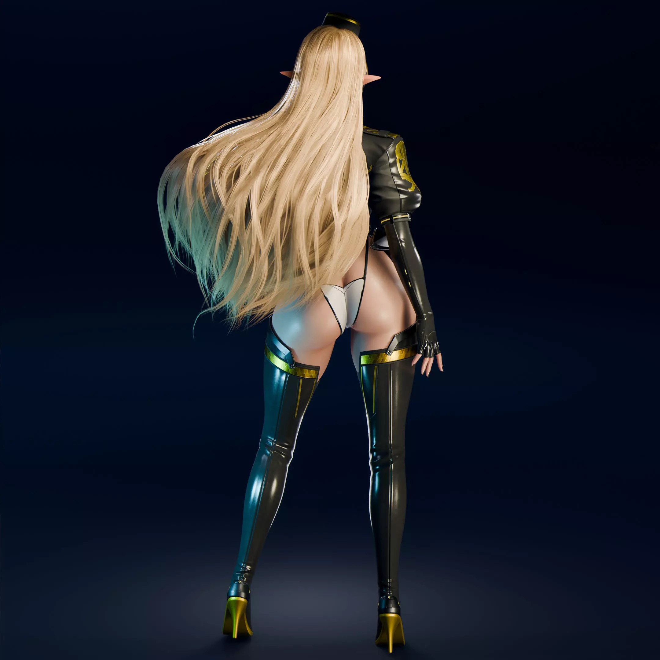 Cyberpunk Elf - Low-Poly Game-Ready 3D Model - View 6