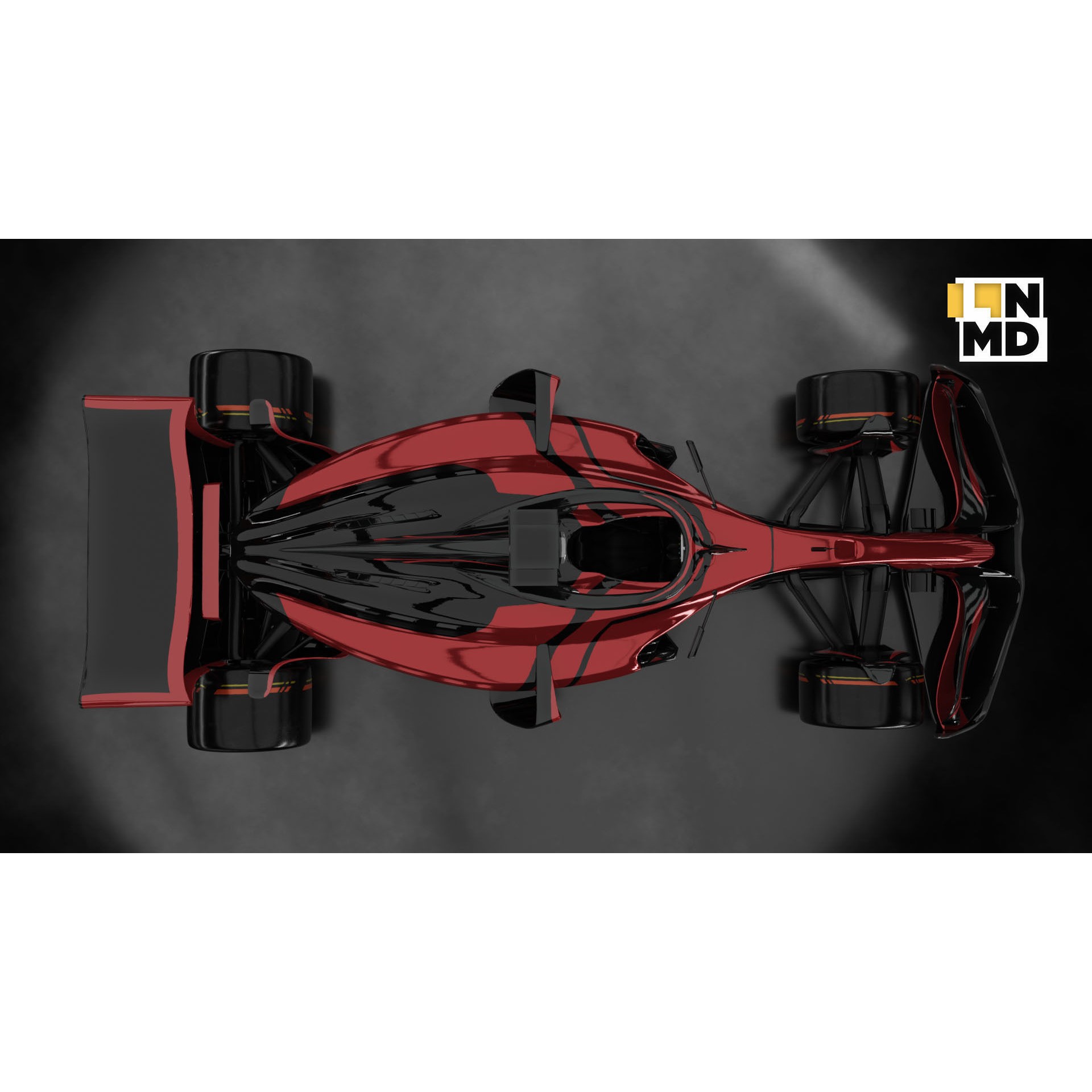 Formula 1 Generic Racing Car - Low-Poly Game-Ready 3D Model - View 10