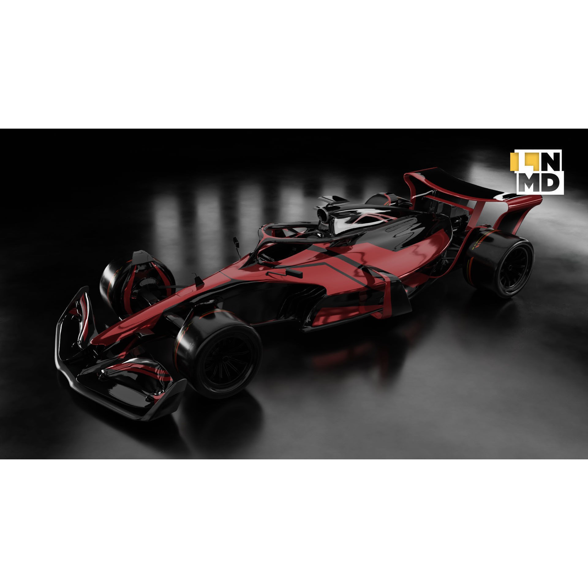 Formula 1 Generic Racing Car - Low-Poly Game-Ready 3D Model - View 11