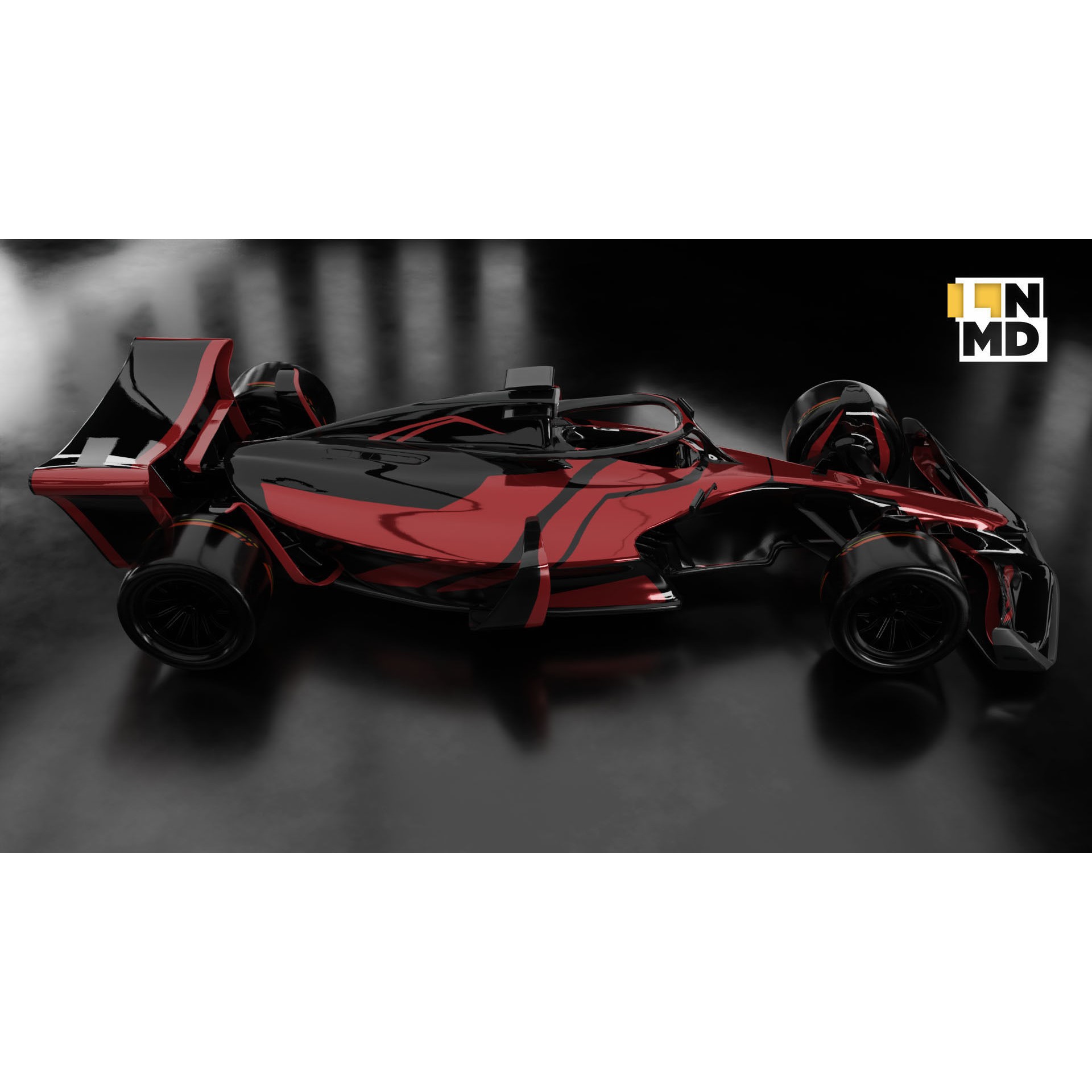 Formula 1 Generic Racing Car - Low-Poly Game-Ready 3D Model - View 12
