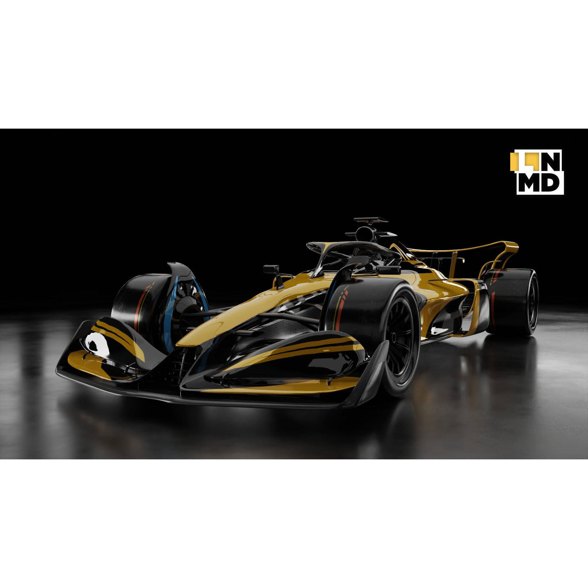 Formula 1 Generic Racing Car - Low-Poly Game-Ready 3D Model - View 14