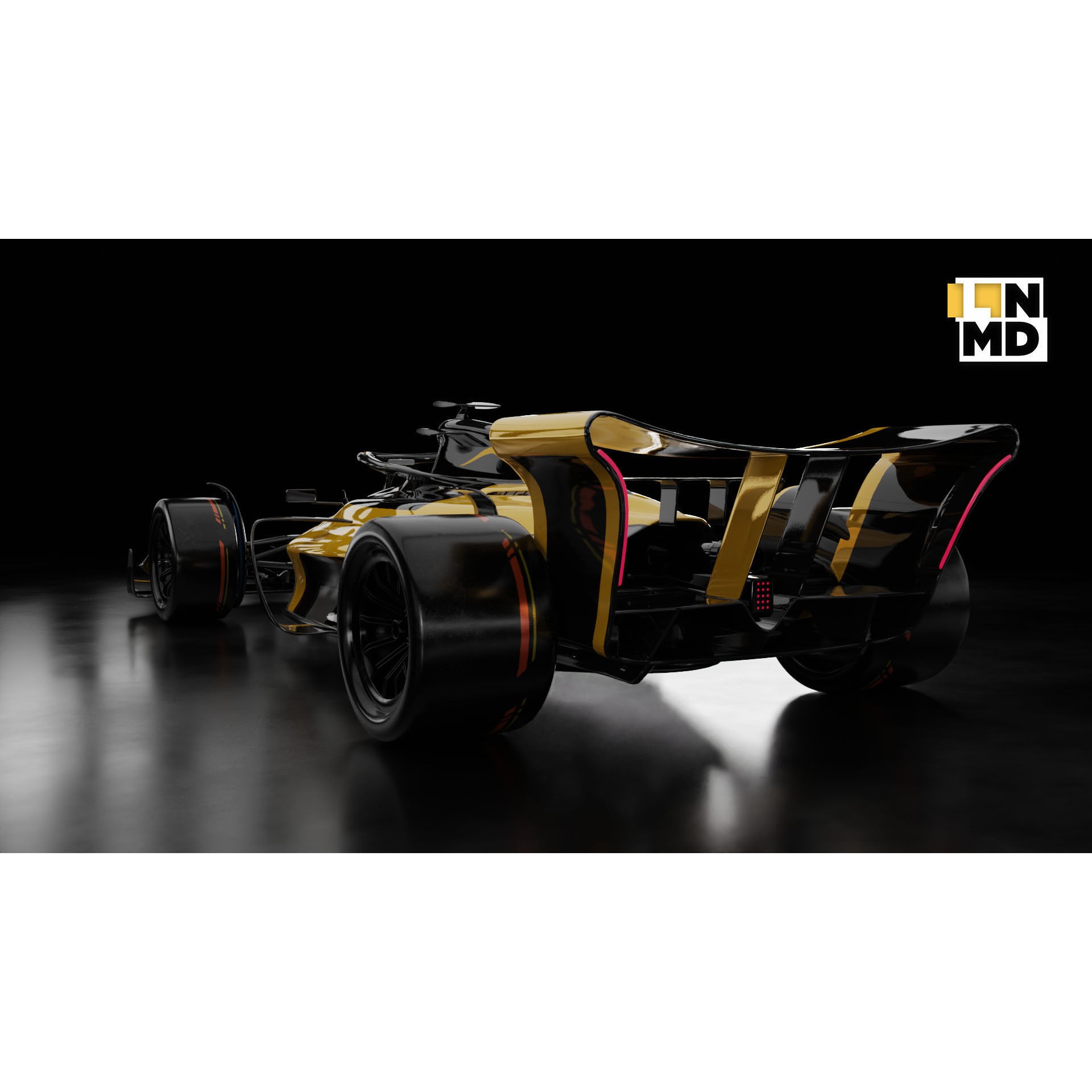 Formula 1 Generic Racing Car - Low-Poly Game-Ready 3D Model - View 15