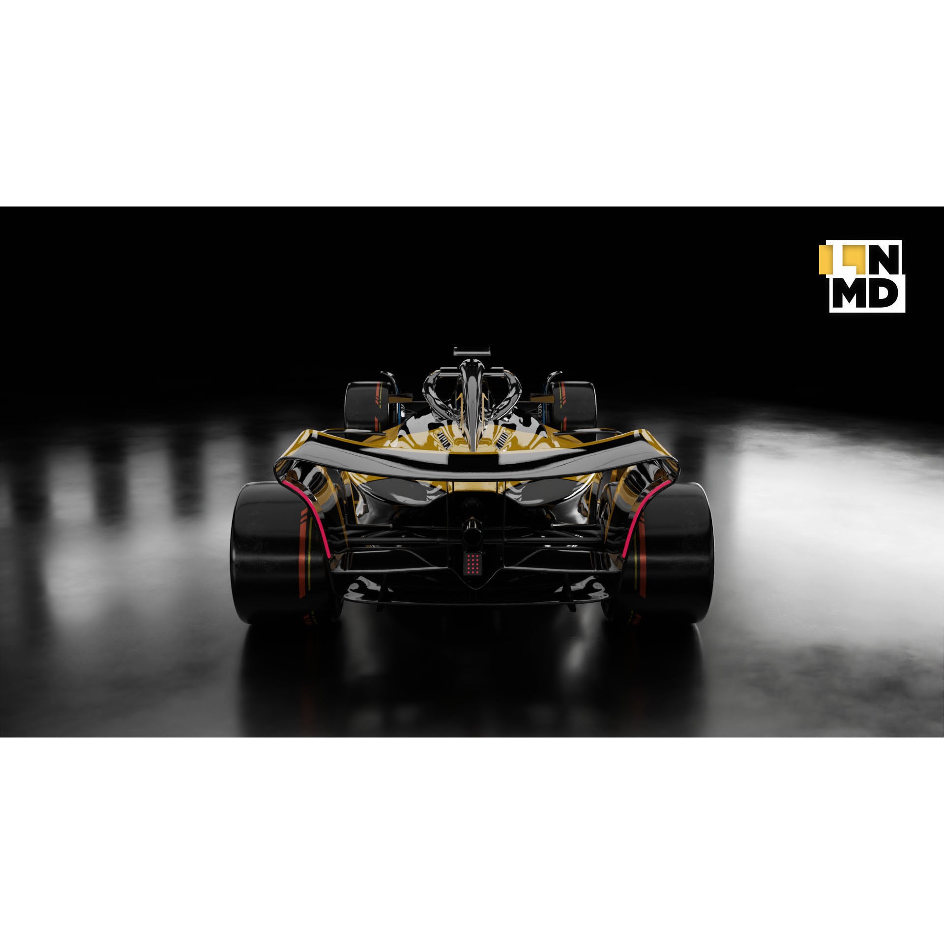 Formula 1 Generic Racing Car - Low-Poly Game-Ready 3D Model - View 16