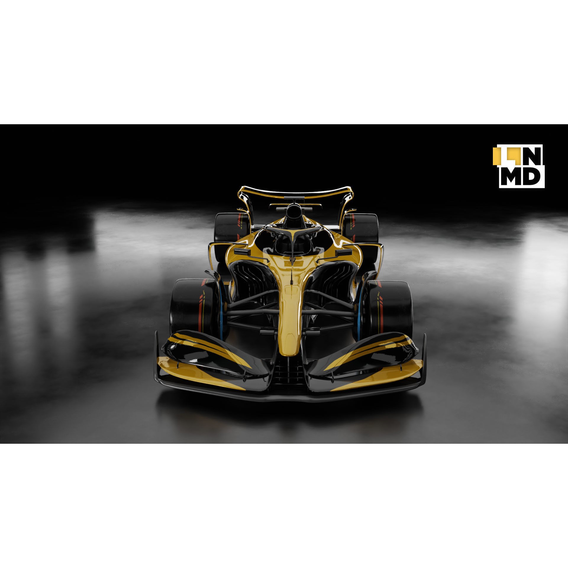 Formula 1 Generic Racing Car - Low-Poly Game-Ready 3D Model - View 17
