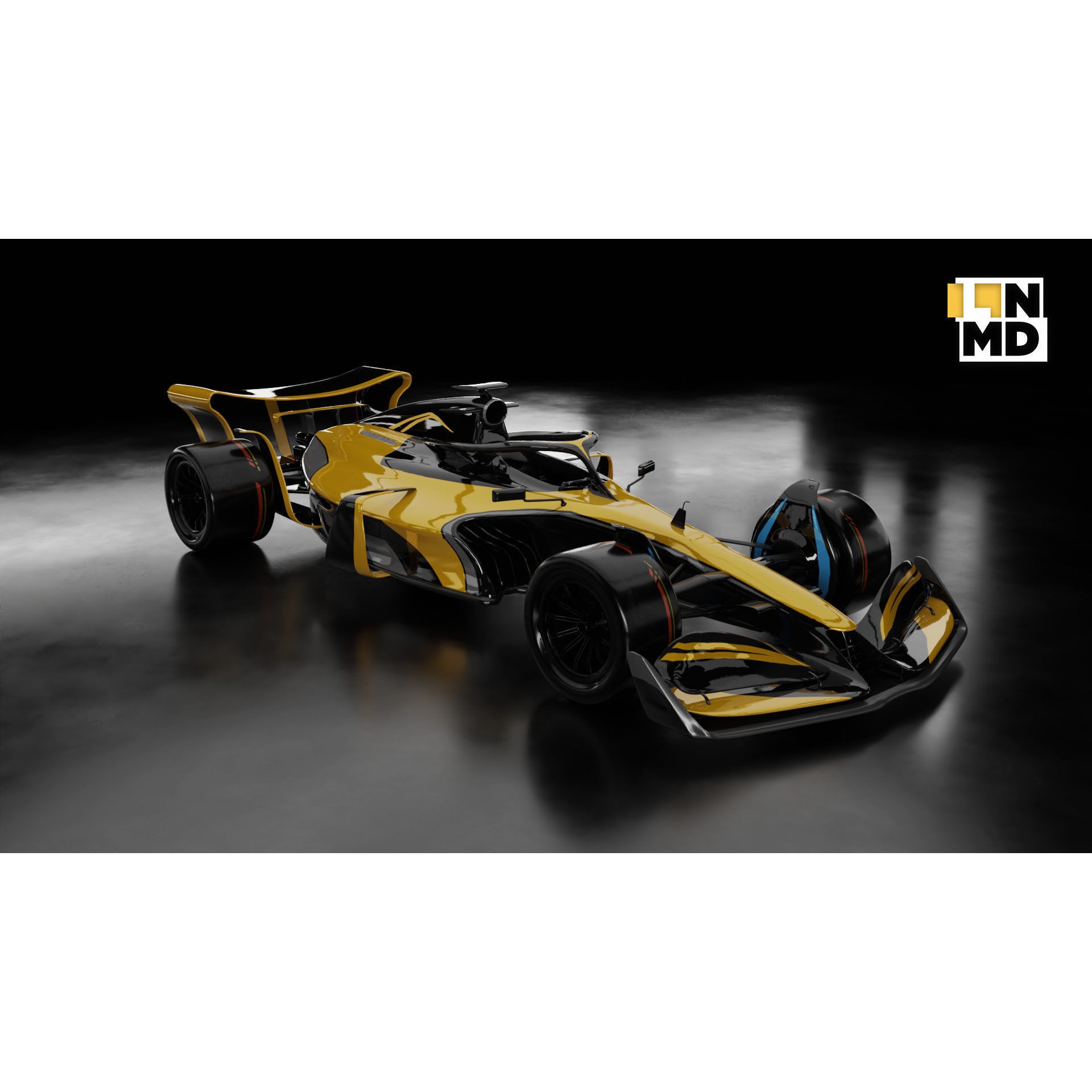 Formula 1 Generic Racing Car - Low-Poly Game-Ready 3D Model - View 18
