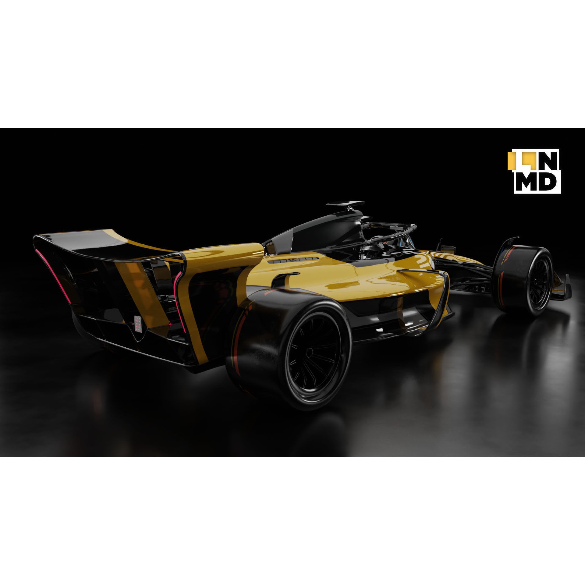 Formula 1 Generic Racing Car - Low-Poly Game-Ready 3D Model - View 19