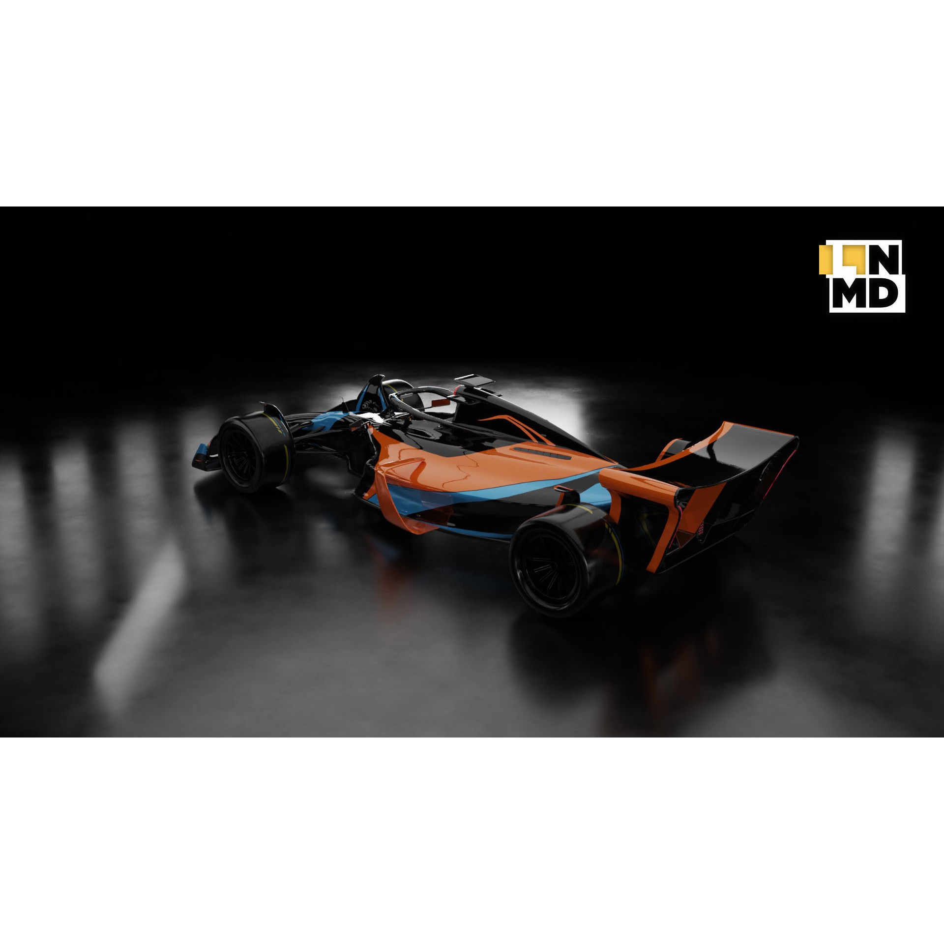 Formula 1 Generic Racing Car - Low-Poly Game-Ready 3D Model - View 21