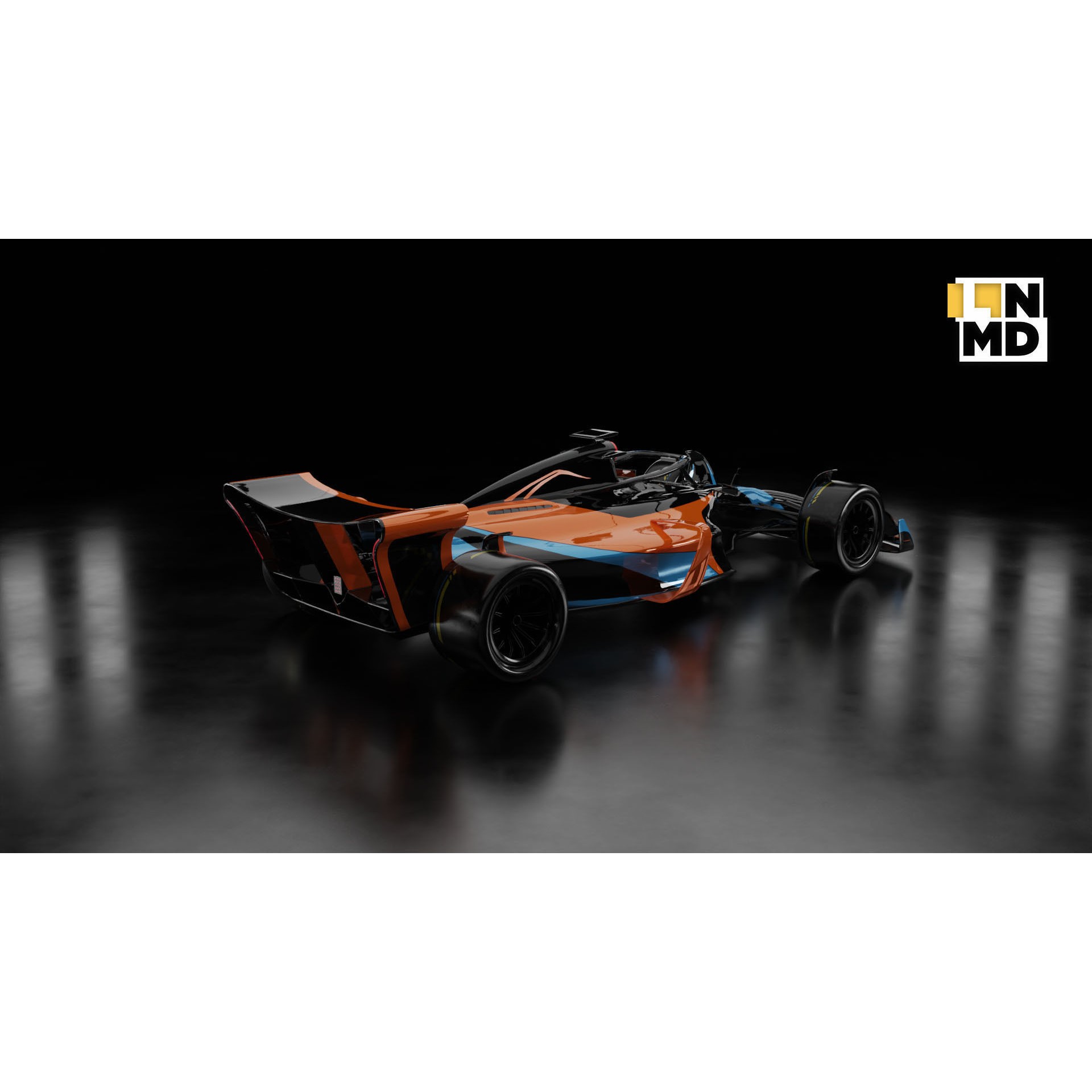 Formula 1 Generic Racing Car - Low-Poly Game-Ready 3D Model - View 22