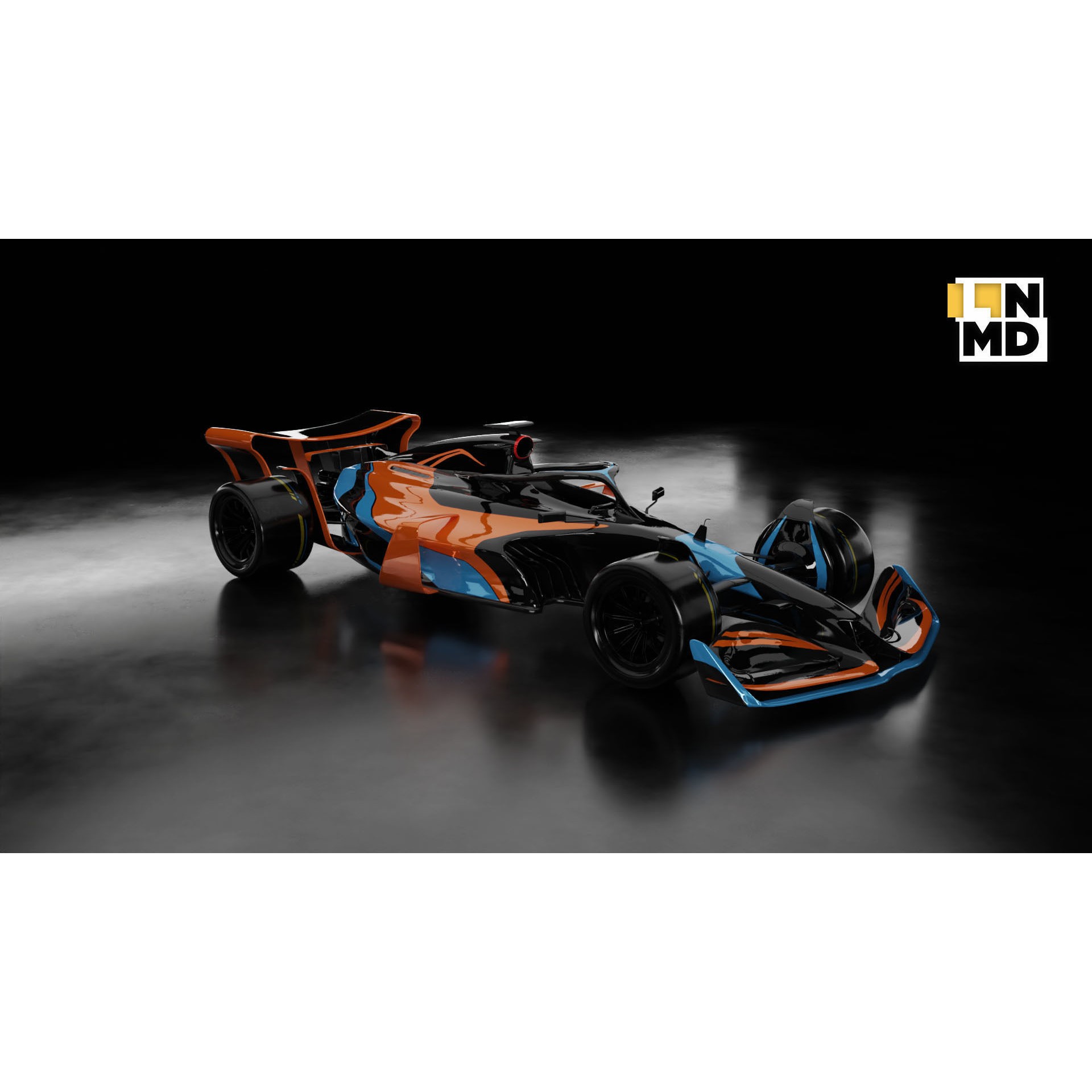 Formula 1 Generic Racing Car - Low-Poly Game-Ready 3D Model - View 23