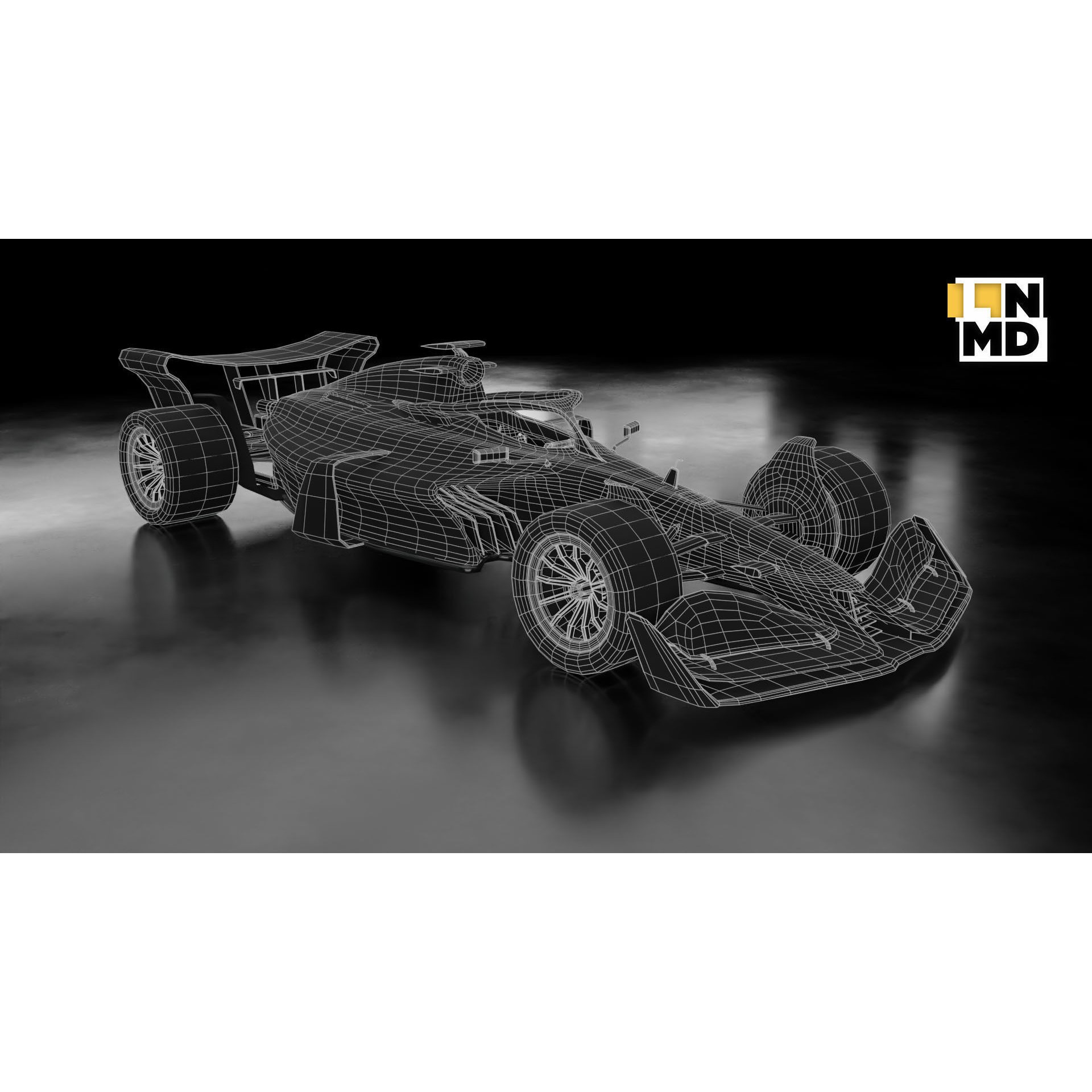 Formula 1 Generic Racing Car - Low-Poly Game-Ready 3D Model - View 28