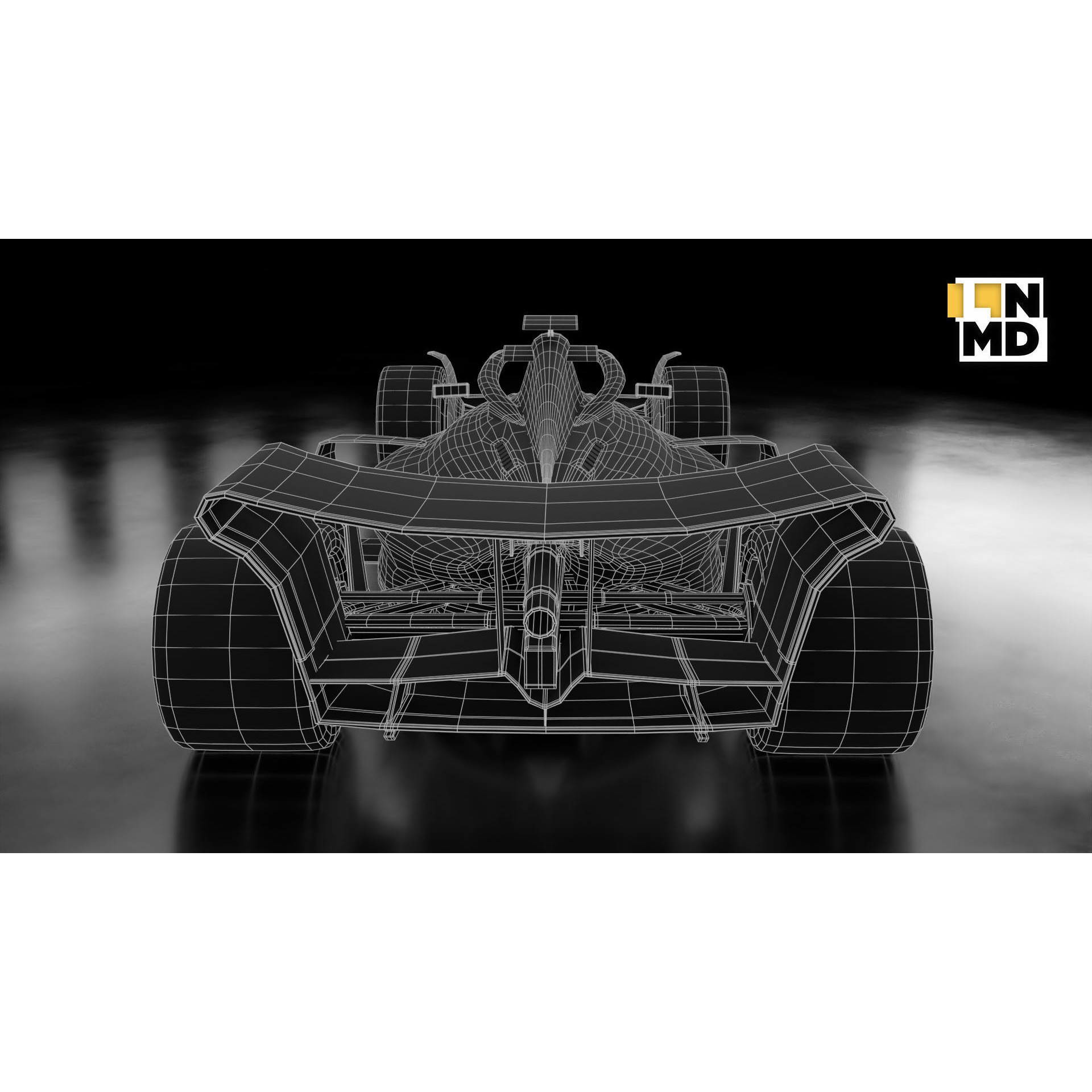 Formula 1 Generic Racing Car - Low-Poly Game-Ready 3D Model - View 30