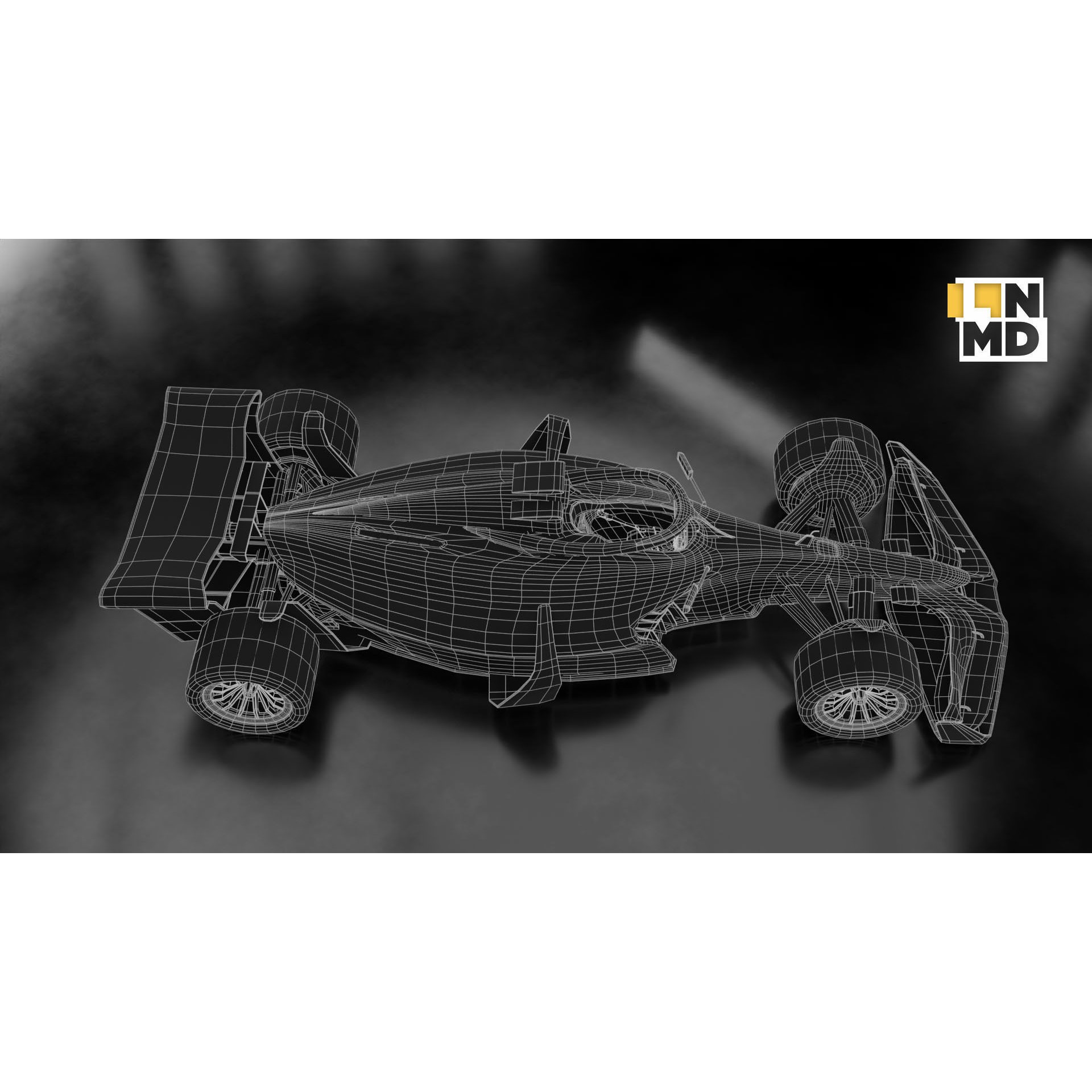 Formula 1 Generic Racing Car - Low-Poly Game-Ready 3D Model - View 32
