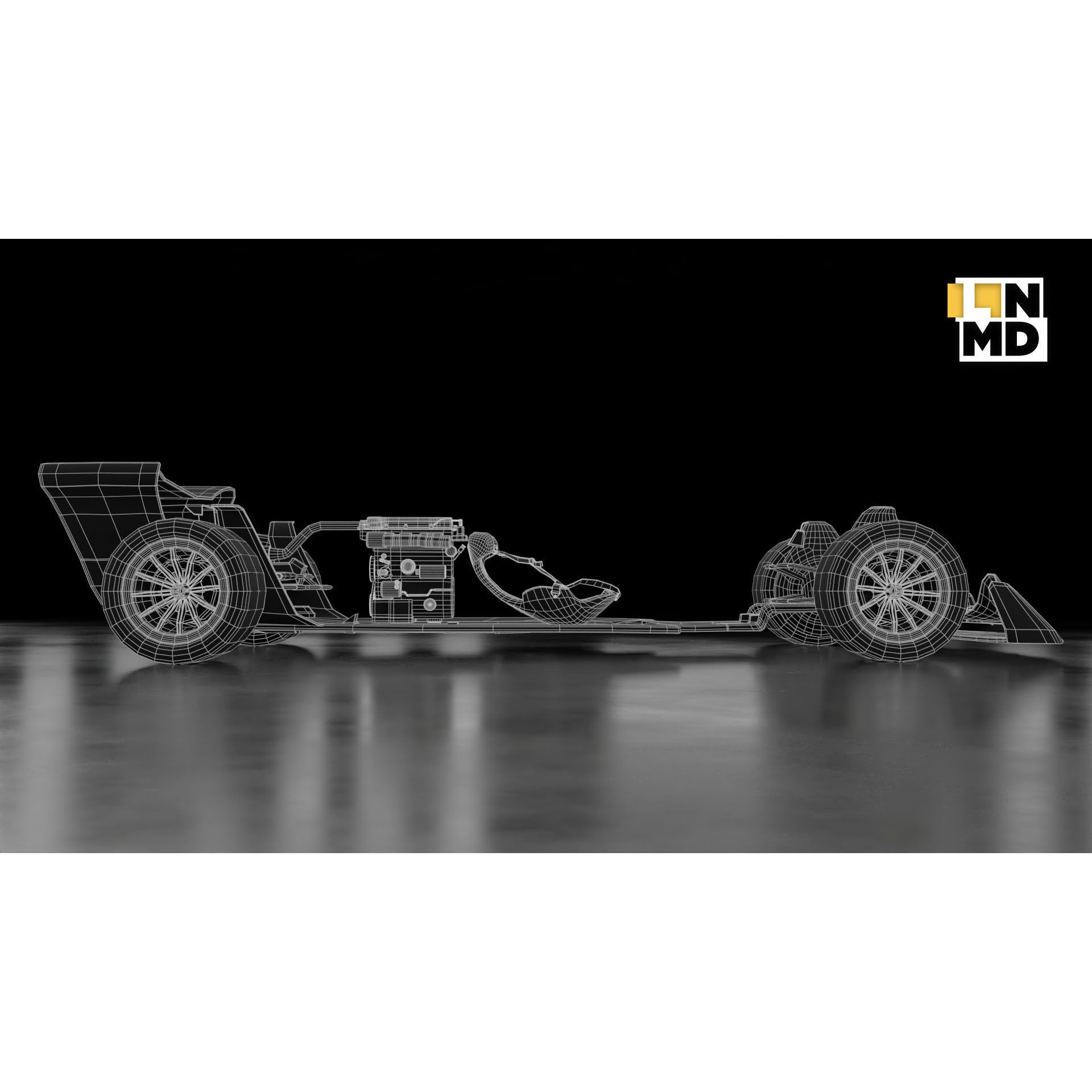 Formula 1 Generic Racing Car - Low-Poly Game-Ready 3D Model - View 33