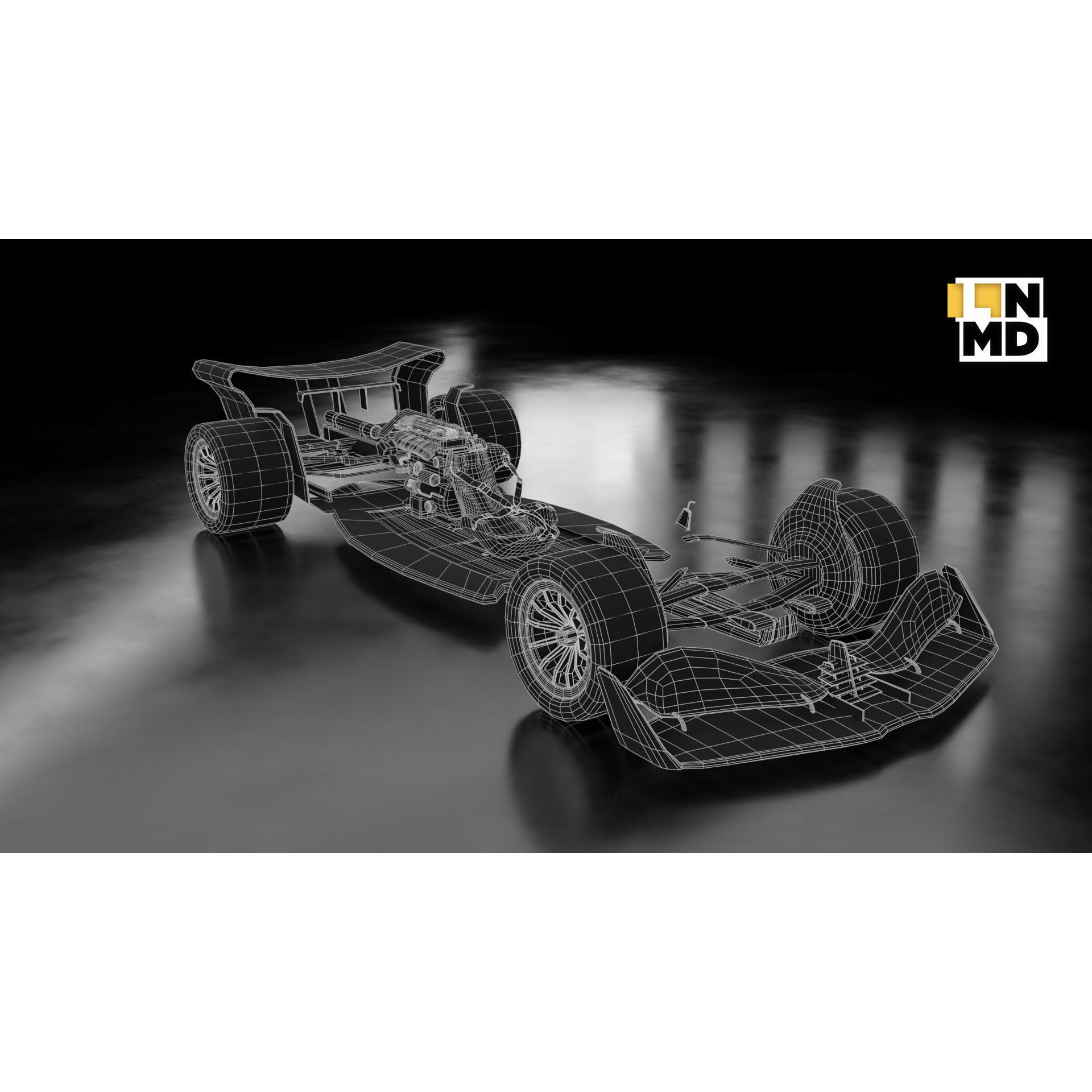 Formula 1 Generic Racing Car - Low-Poly Game-Ready 3D Model - View 35