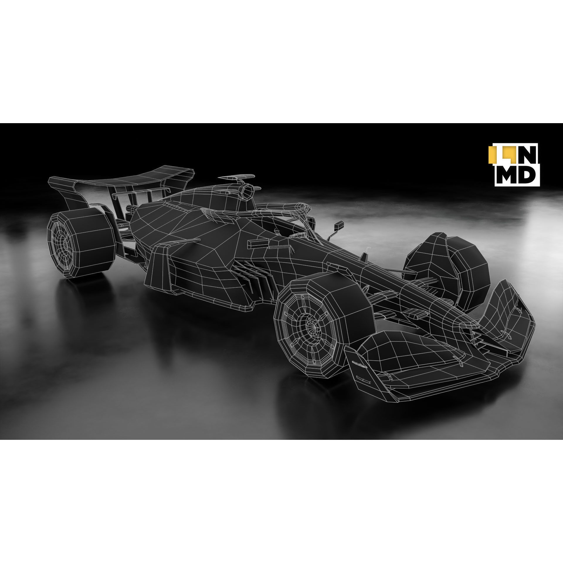 Formula 1 Generic Racing Car - Low-Poly Game-Ready 3D Model - View 38