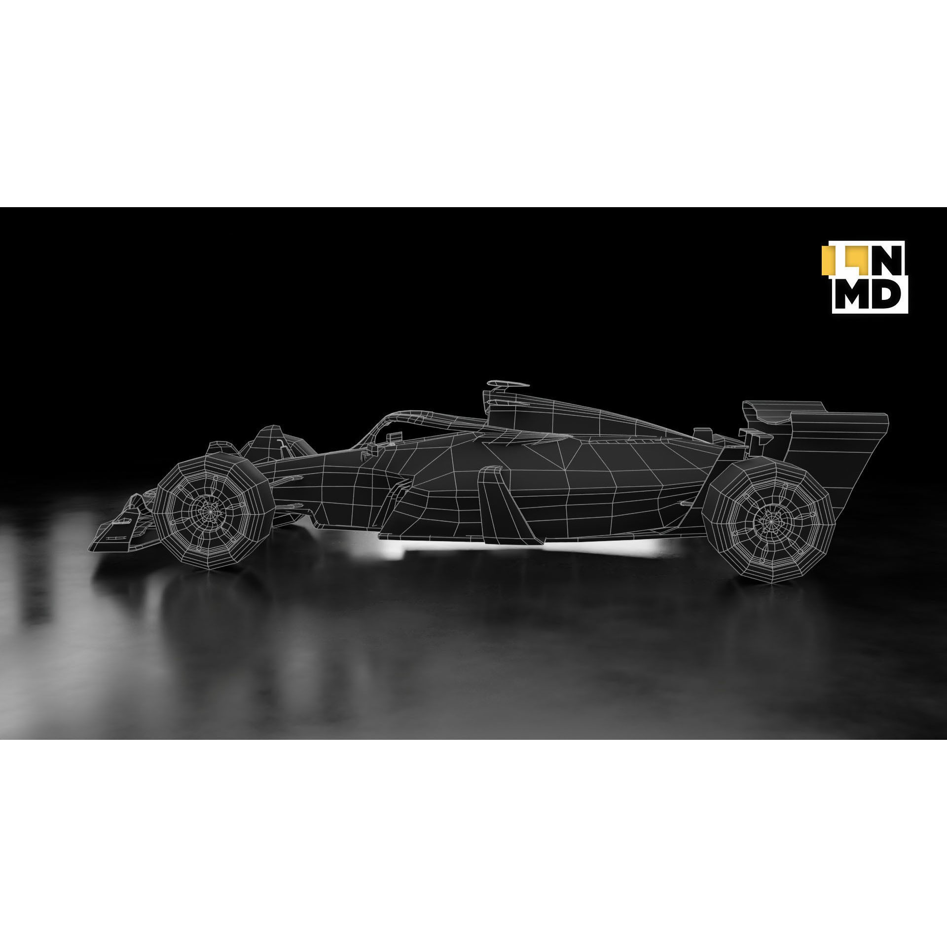 Formula 1 Generic Racing Car - Low-Poly Game-Ready 3D Model - View 39