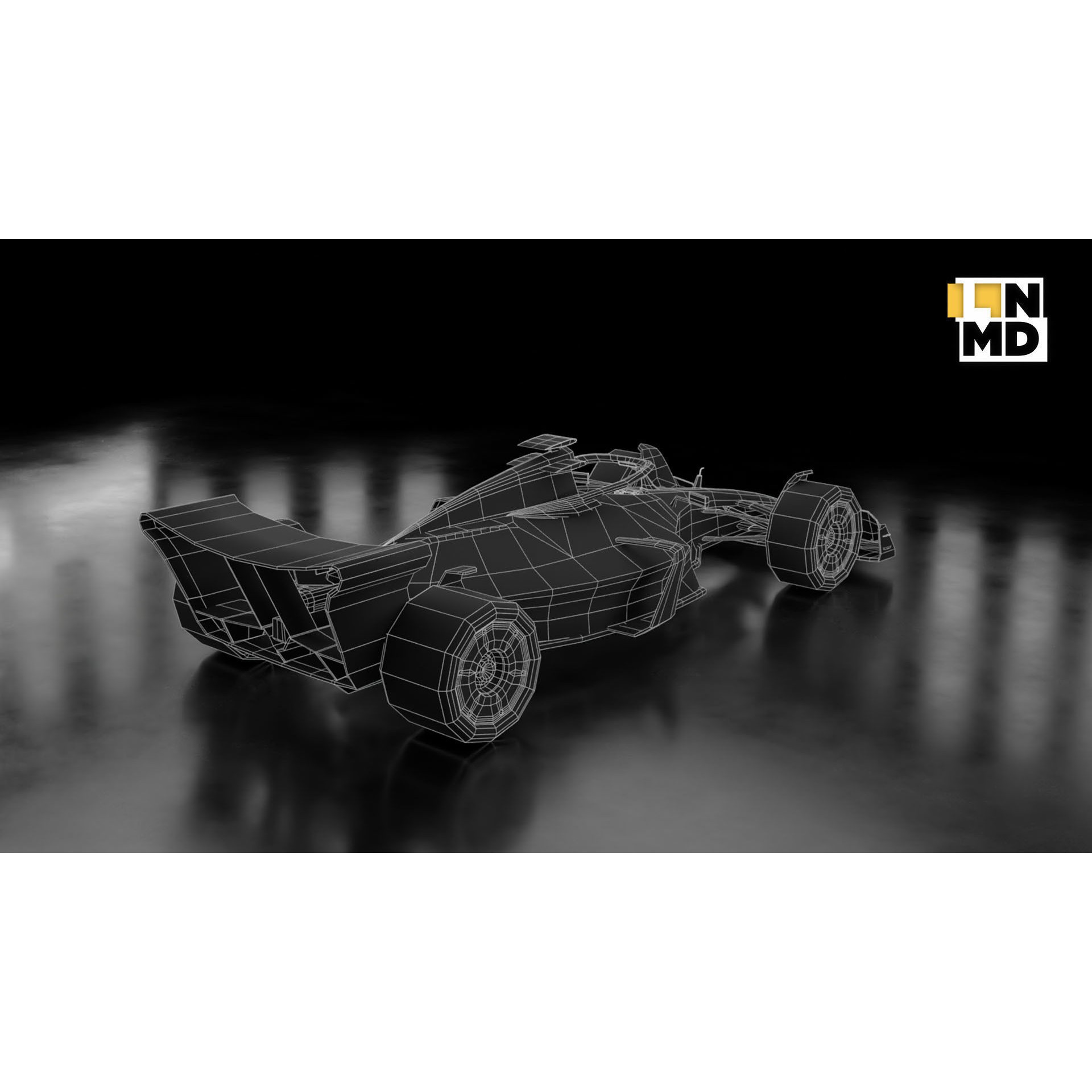 Formula 1 Generic Racing Car - Low-Poly Game-Ready 3D Model - View 40