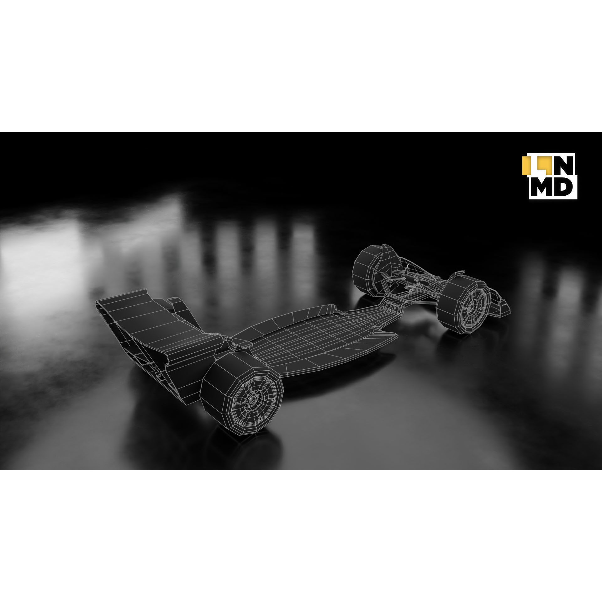 Formula 1 Generic Racing Car - Low-Poly Game-Ready 3D Model - View 43