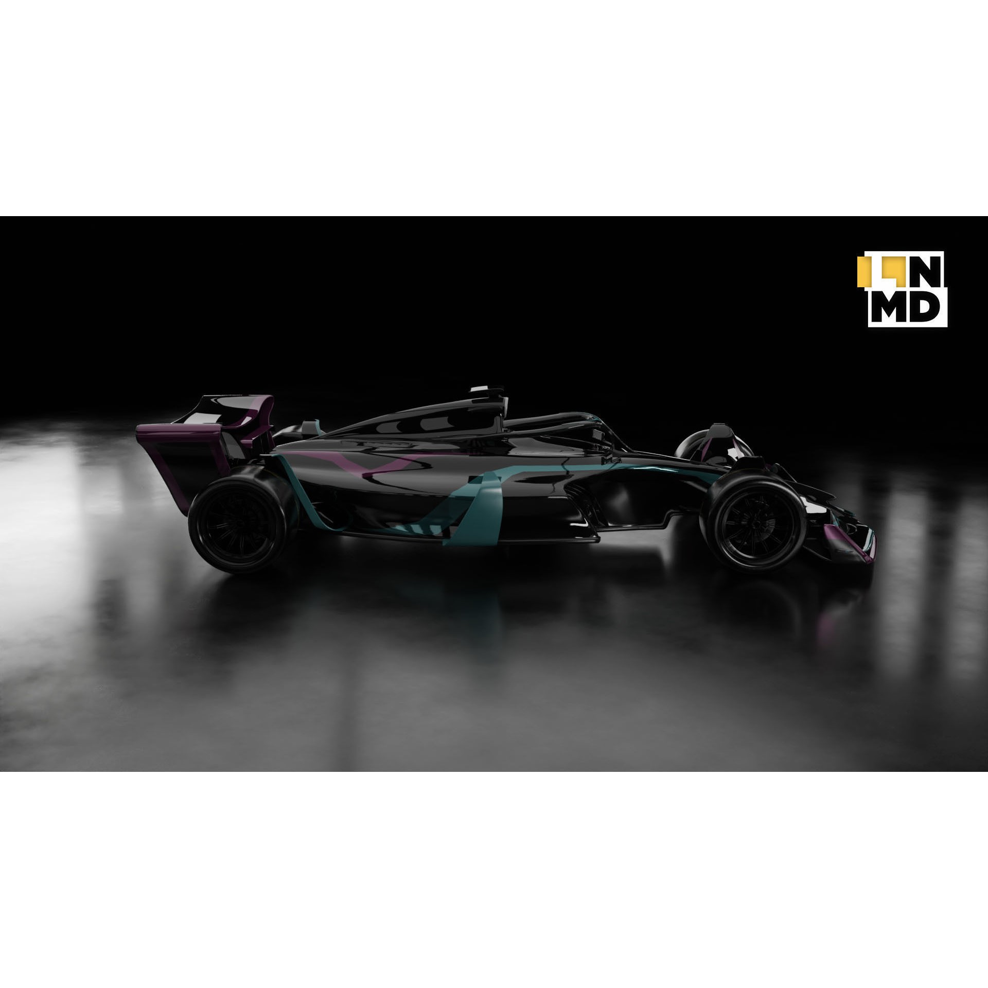 Formula 1 Generic Racing Car - Low-Poly Game-Ready 3D Model - View 5