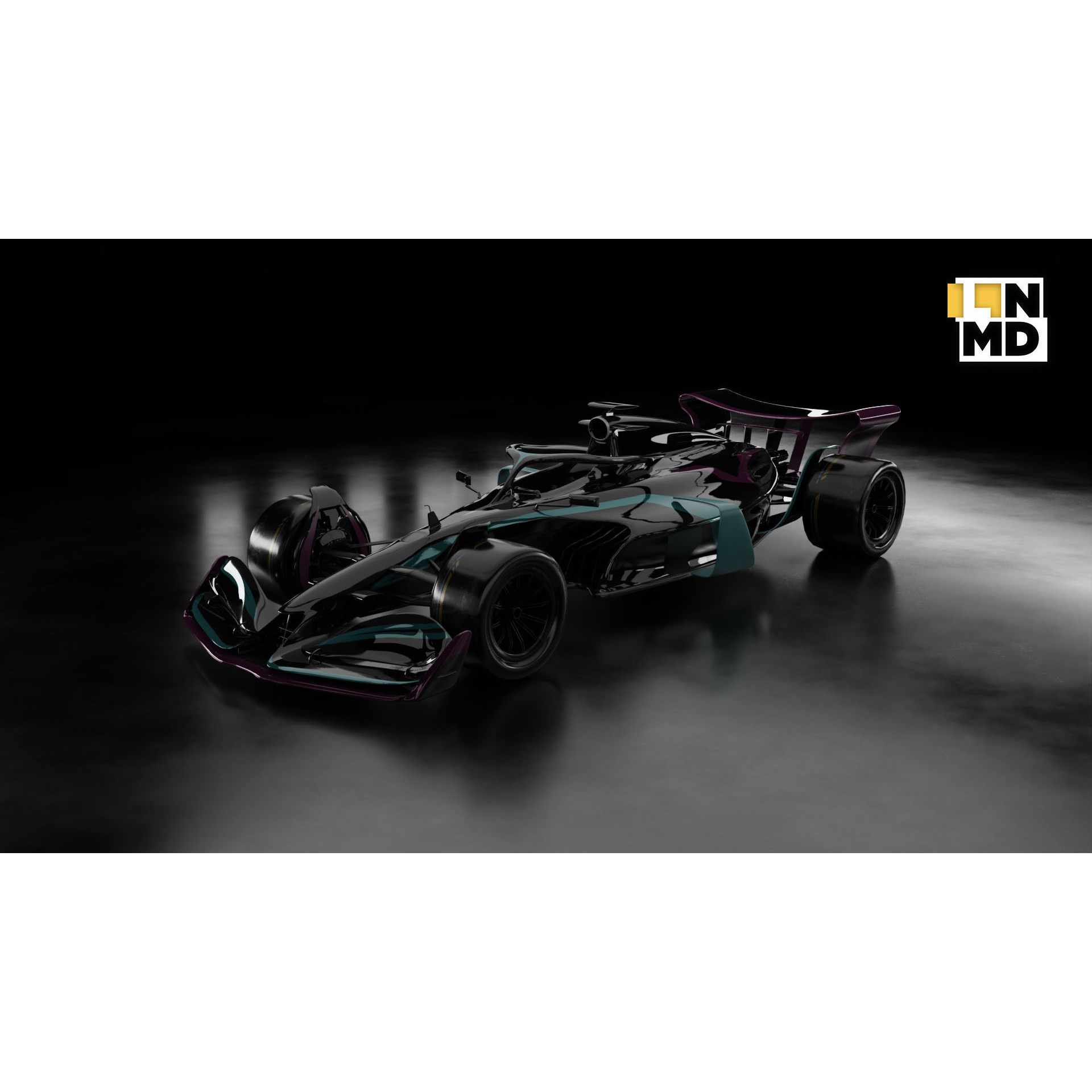 Formula 1 Generic Racing Car - Low-Poly Game-Ready 3D Model - View 7