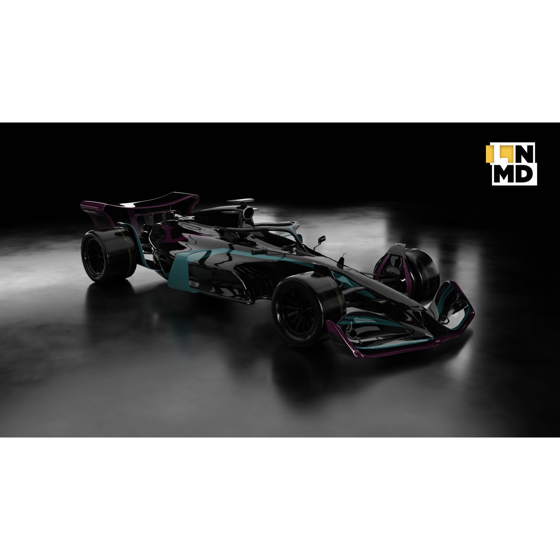 Formula 1 Generic Racing Car - Low-Poly Game-Ready 3D Model - View 8